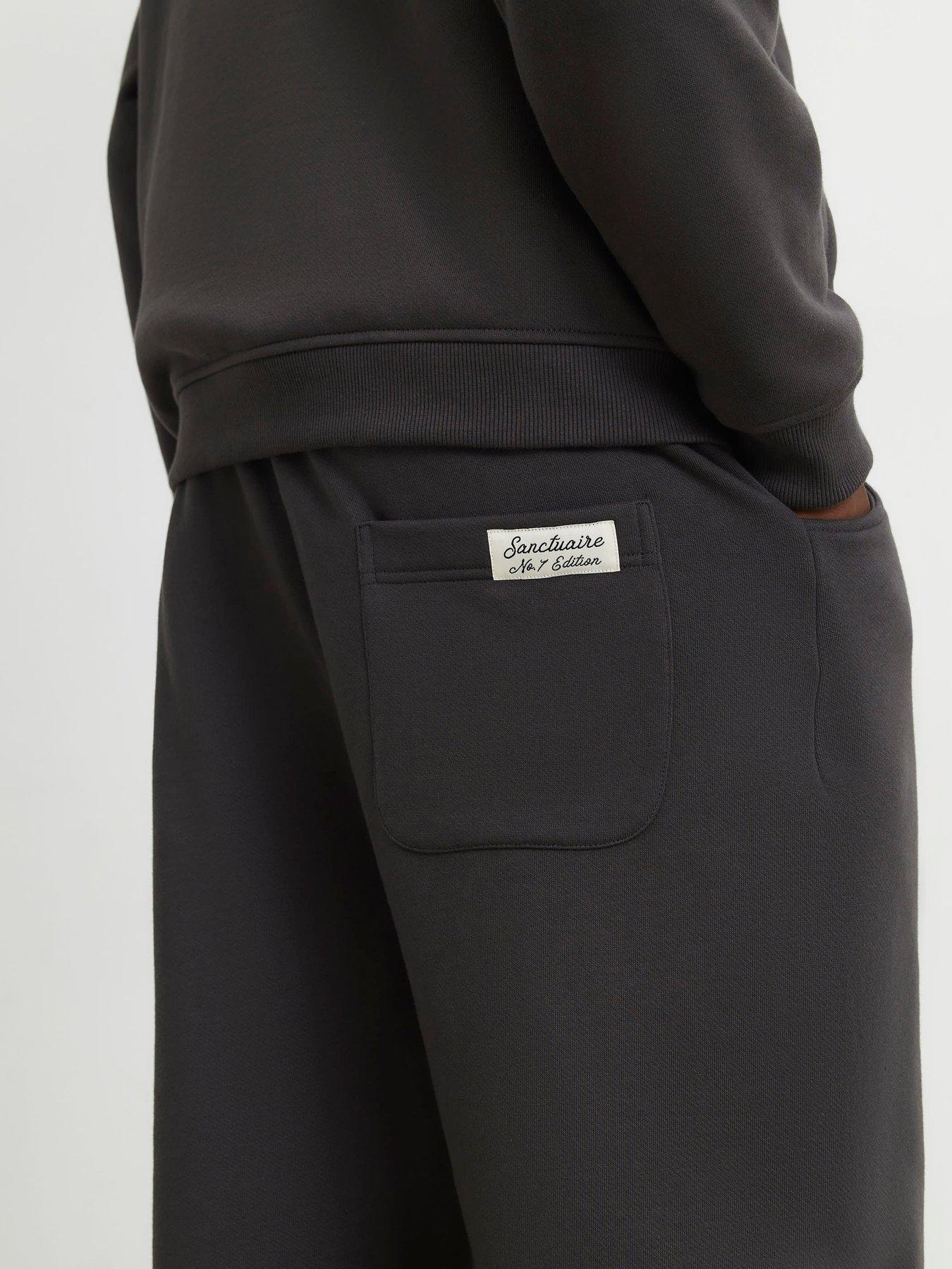 Image 4 of 4 of River Island Mens Sanctuaire Regular Fit Cotton Jogging Bottoms - Grey
