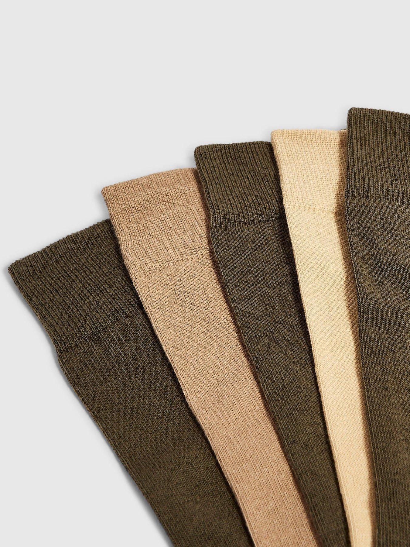 Image 2 of 3 of River Island Pack Of 5 Tube Socks - Khaki