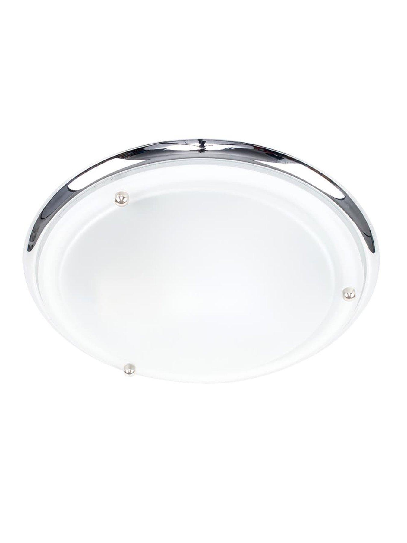 Image 5 of 6 of ValueLights IP44 Flush Ceiling Light Chrome
