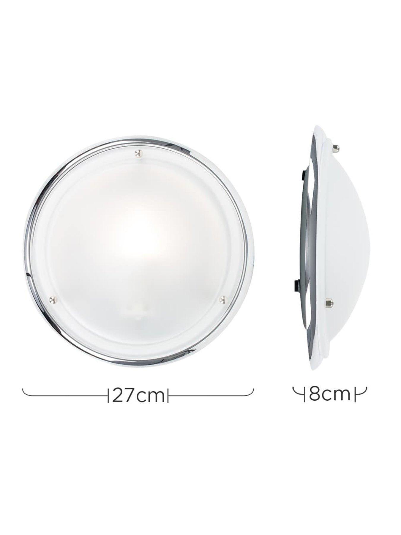 Image 6 of 6 of ValueLights IP44 Flush Ceiling Light Chrome