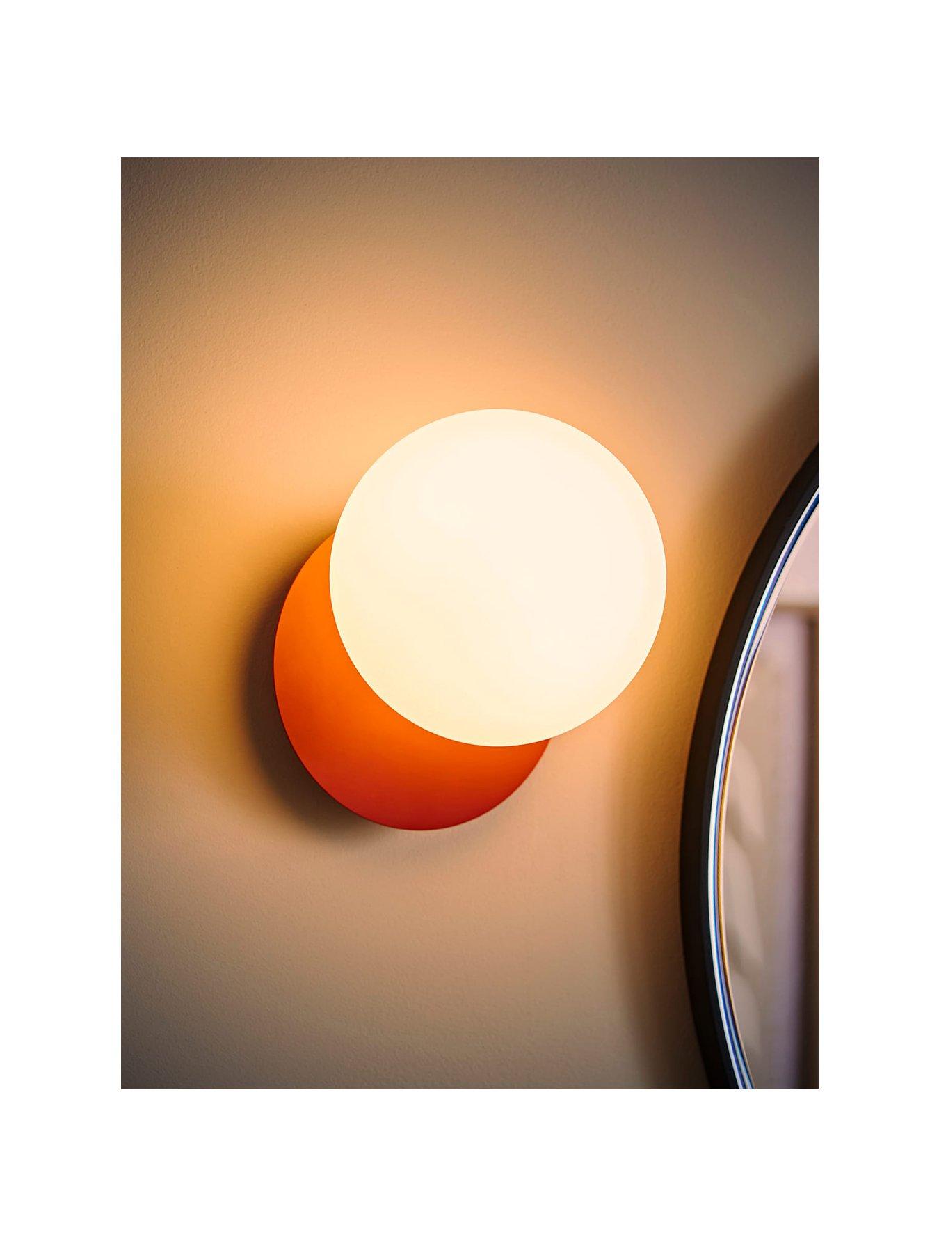 Image 2 of 7 of ValueLights Darla Flush Globe Wall Light Rust (IP44)