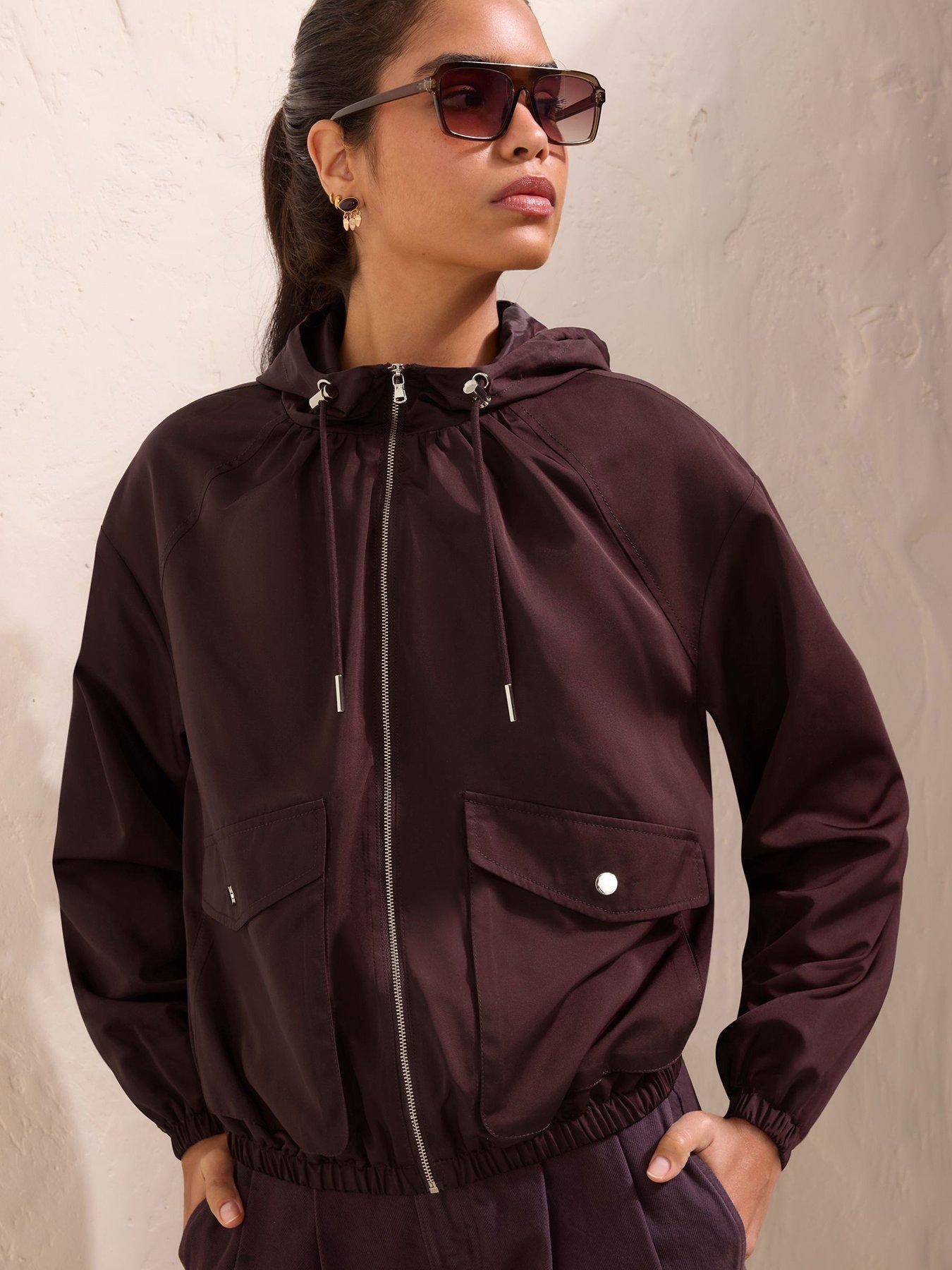 Image 1 of 5 of Friends Like These Hooded Jacket Aubergine