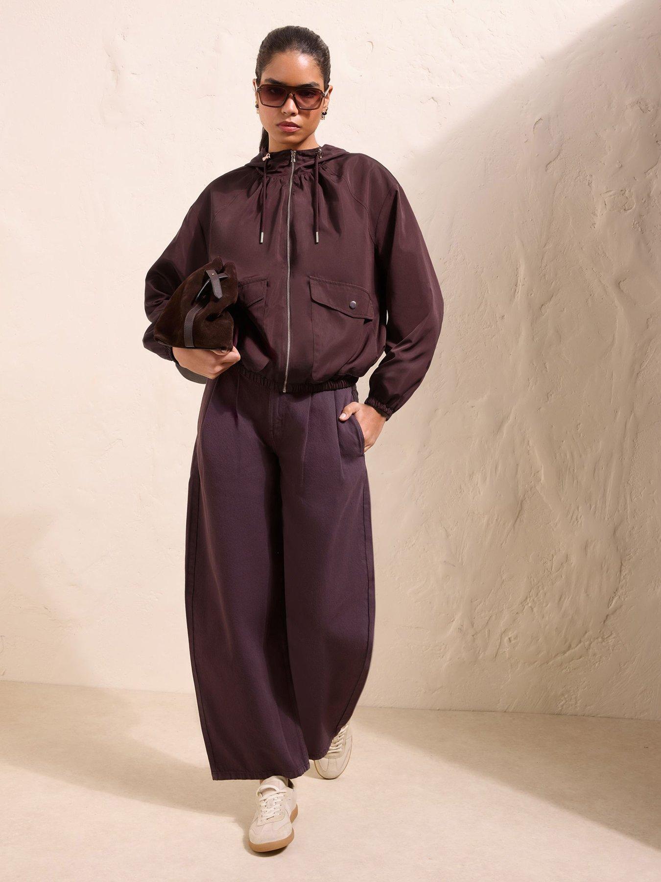 Image 3 of 5 of Friends Like These Hooded Jacket Aubergine