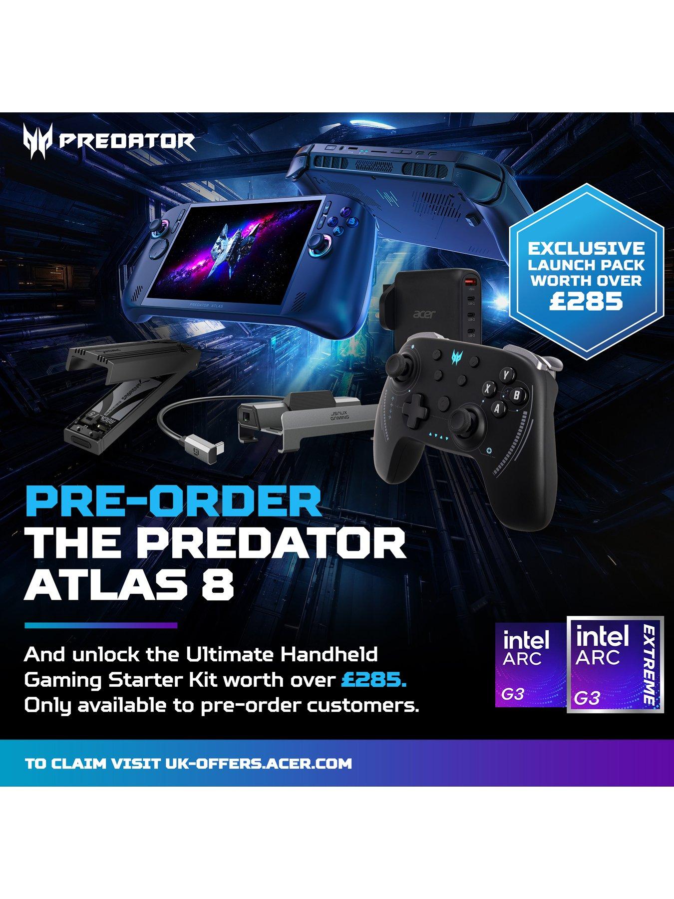 Image 2 of 7 of Acer Predator Atlas 8 Windows Handheld Gaming PC - Intel Arc G3, 16GB RAM, 512GB SSD, 8in WUXGA 120Hz, Black