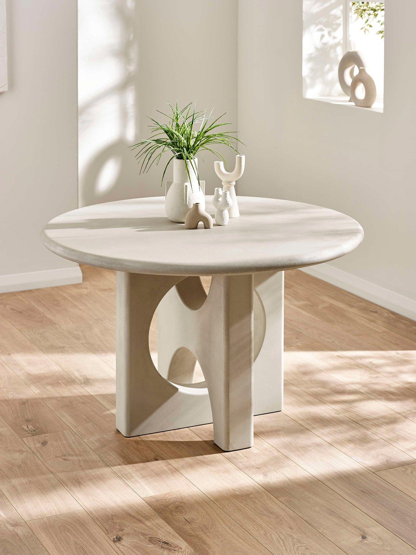 Image 1 of 7 of Julian Bowen Thyra Concrete Effect Round Dining Table