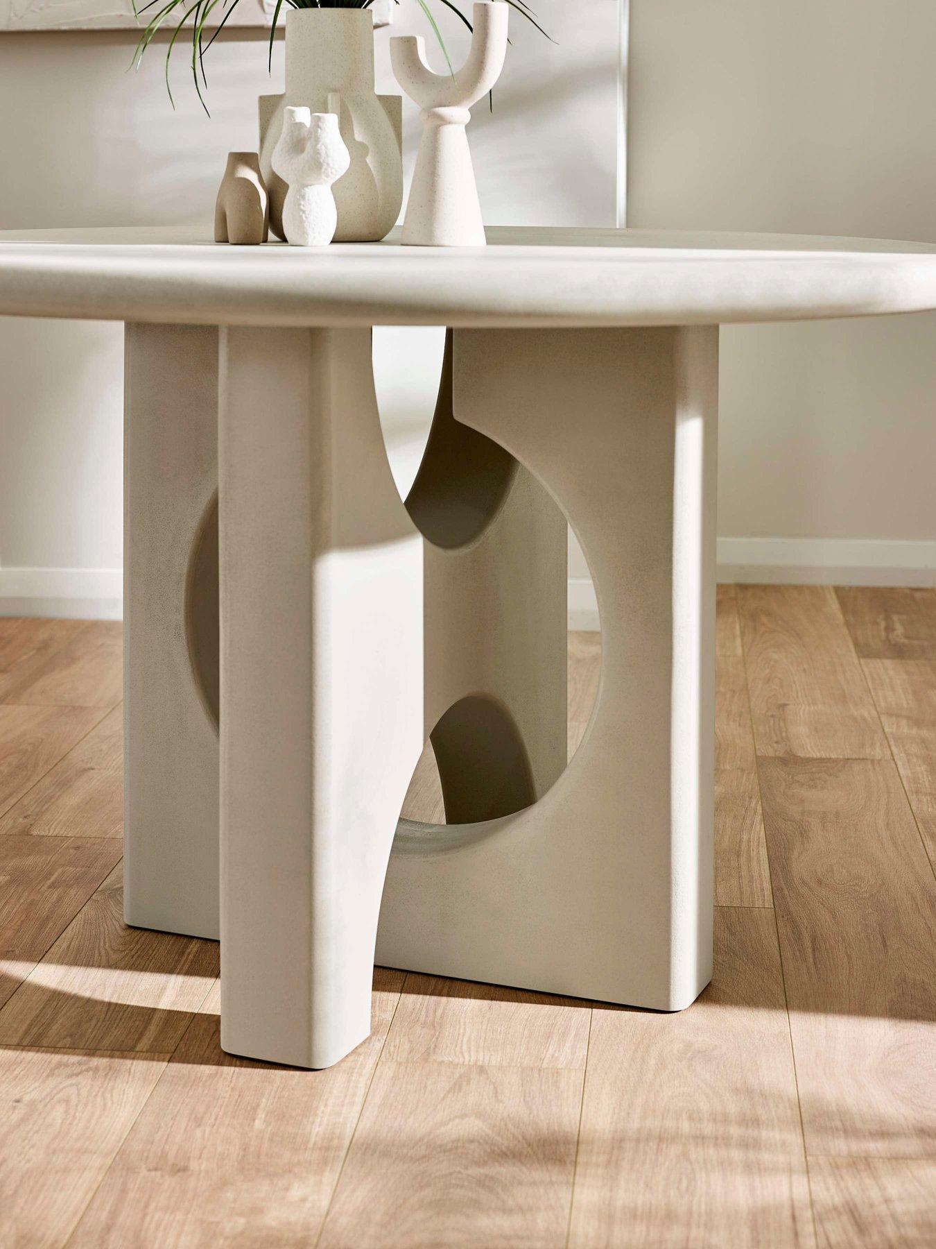 Image 5 of 7 of Julian Bowen Thyra Concrete Effect Round Dining Table