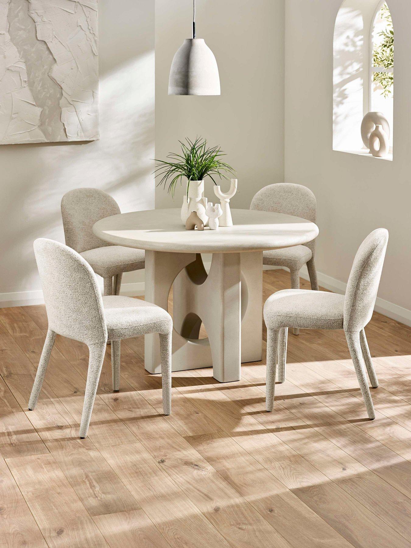 Image 6 of 7 of Julian Bowen Thyra Concrete Effect Round Dining Table