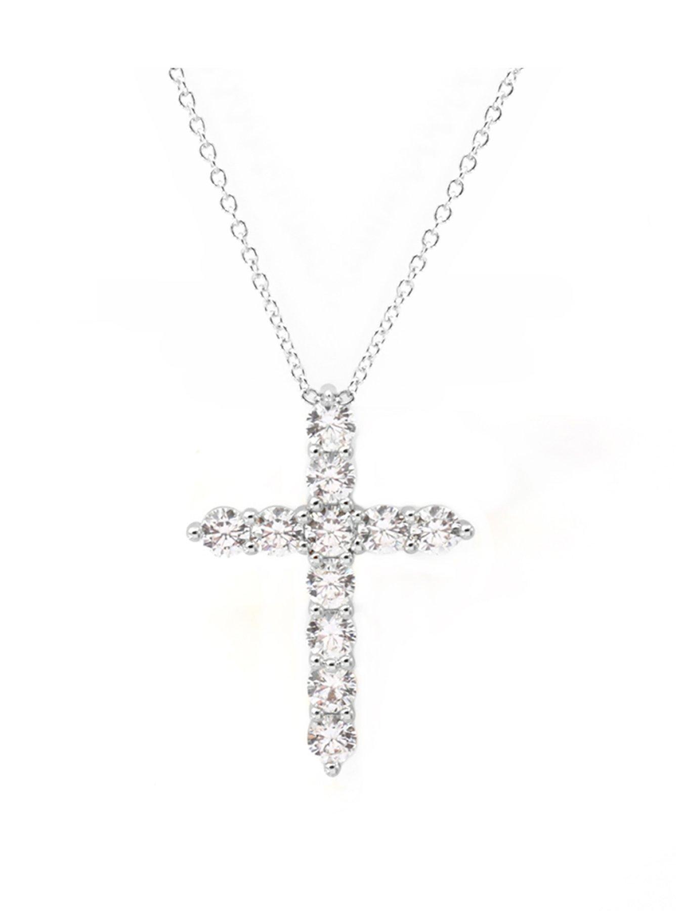 Say It With The Amara Signature Cross Pendant Necklace - Silver