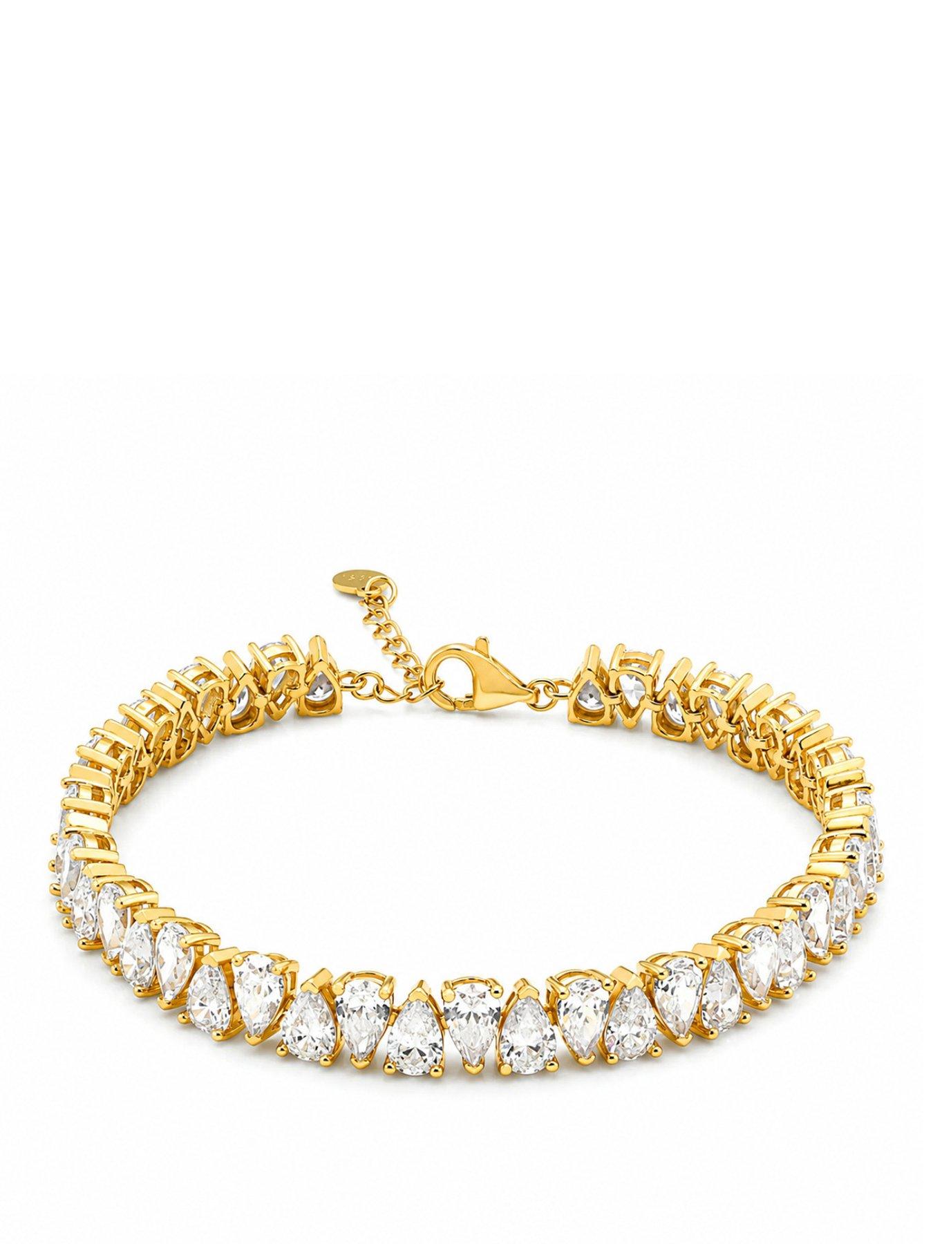 Image 1 of 2 of Say It With Womens Pear Adjustable Tennis Bracelet - Gold