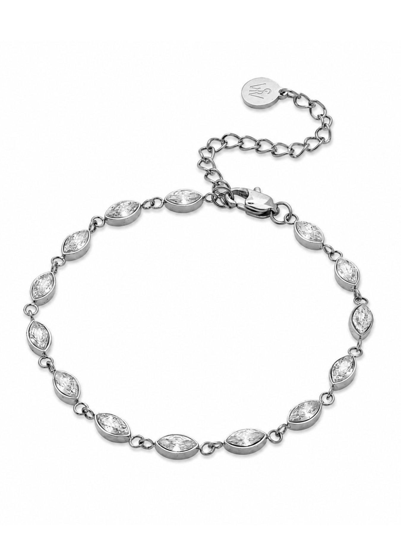 Image 1 of 2 of Say It With Marquise Tennis Bracelet - Silver