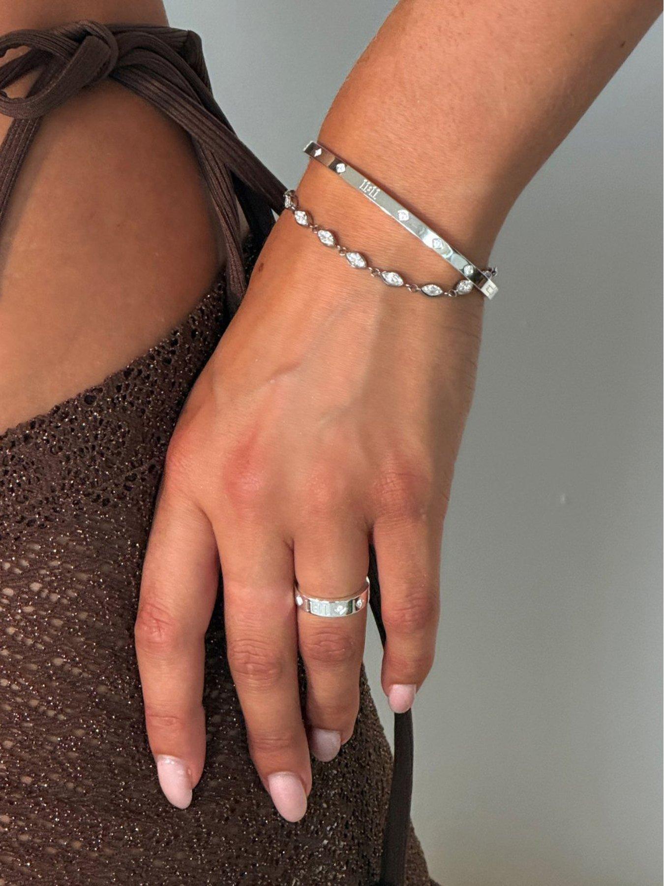 Image 2 of 2 of Say It With Marquise Tennis Bracelet - Silver