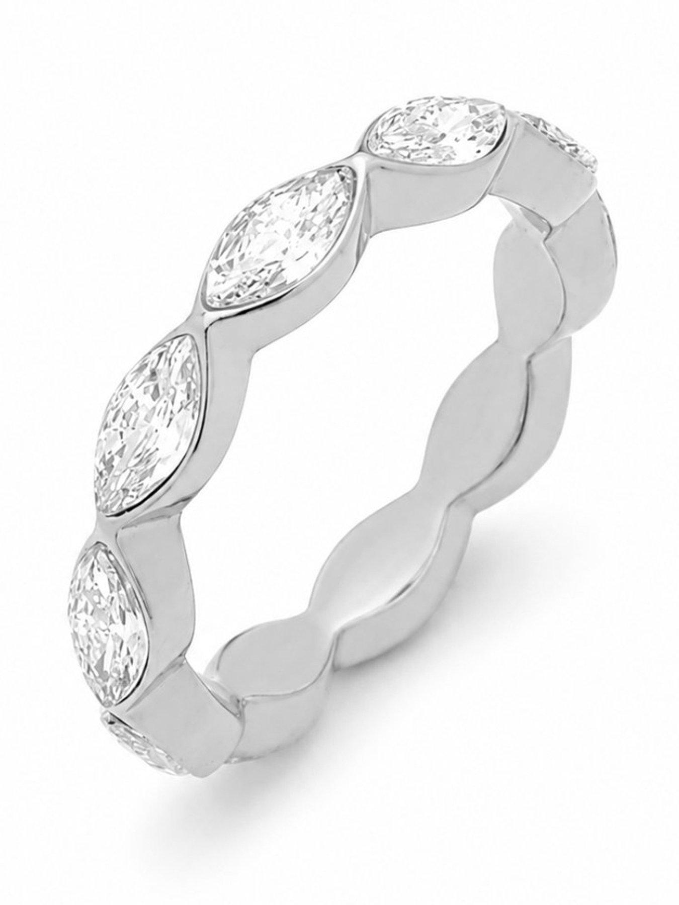 Image 1 of 2 of Say It With Marquise Stone Ring- Silver