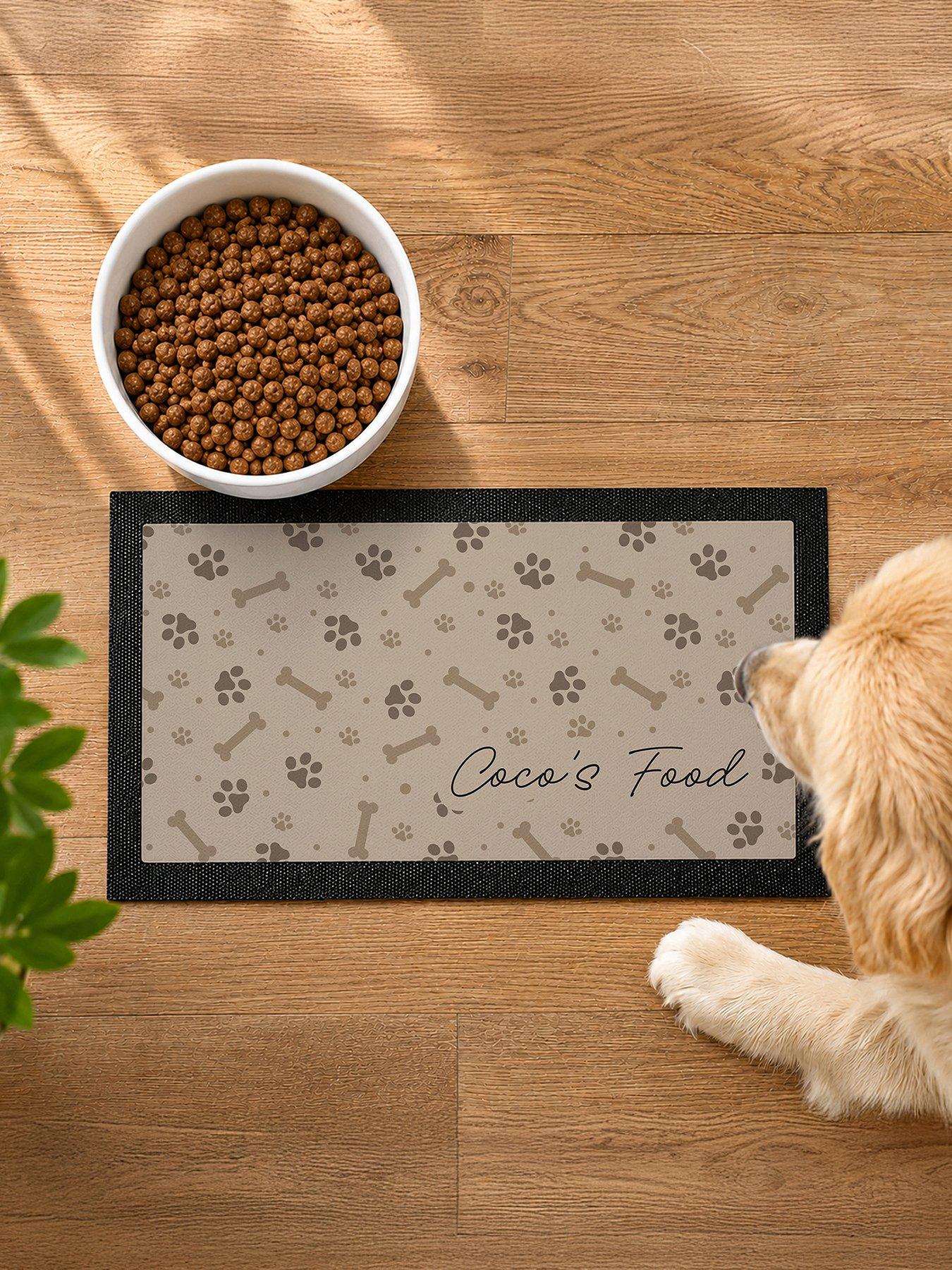 Image 1 of 4 of The Personalised Memento Company Personalised Brown Dogs Icons Pet Bowl Mat