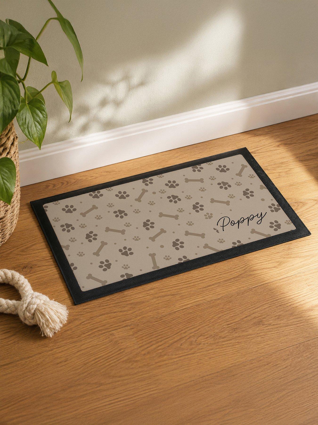 Image 2 of 4 of The Personalised Memento Company Personalised Brown Dogs Icons Pet Bowl Mat