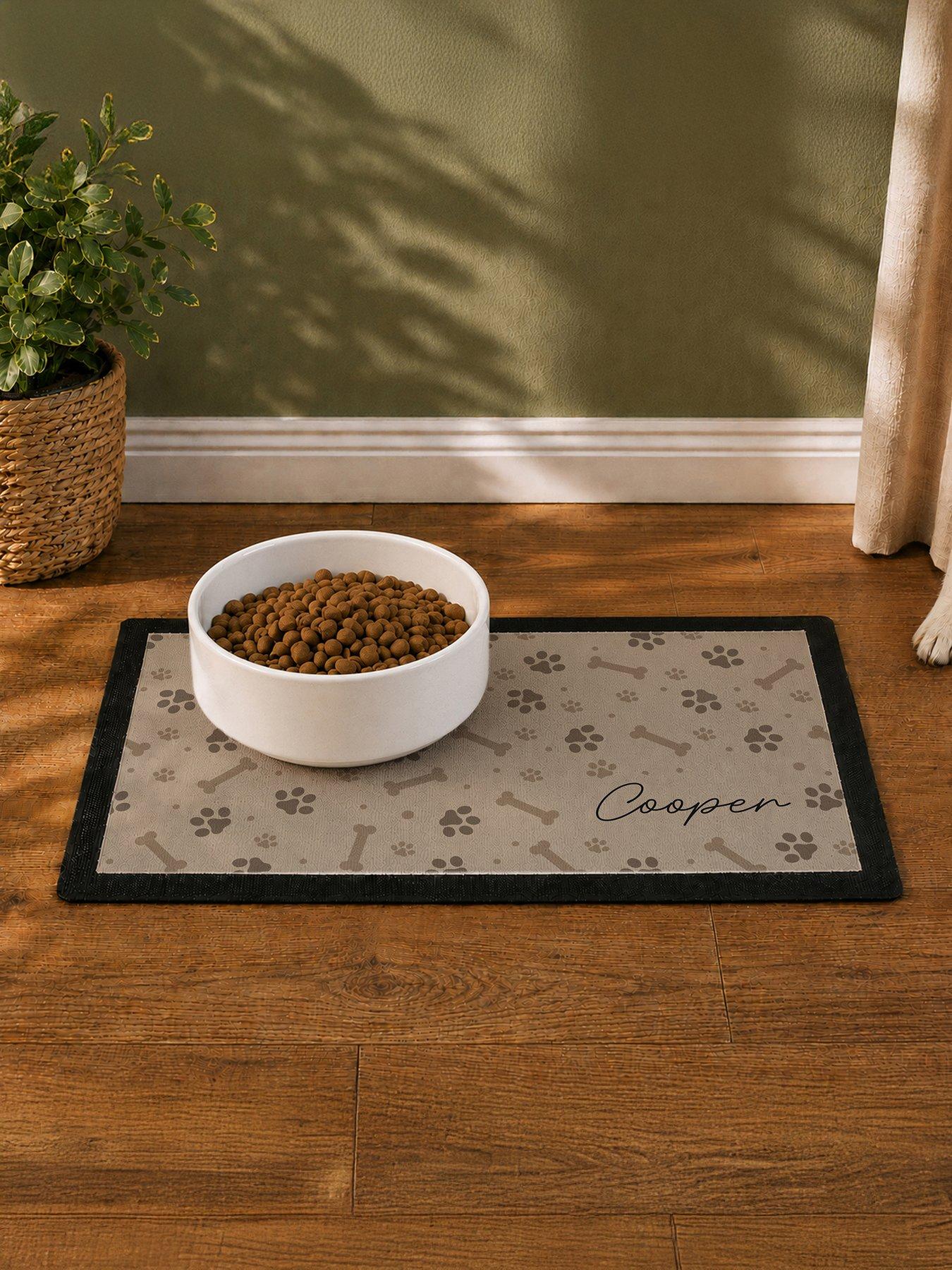 Image 3 of 4 of The Personalised Memento Company Personalised Brown Dogs Icons Pet Bowl Mat