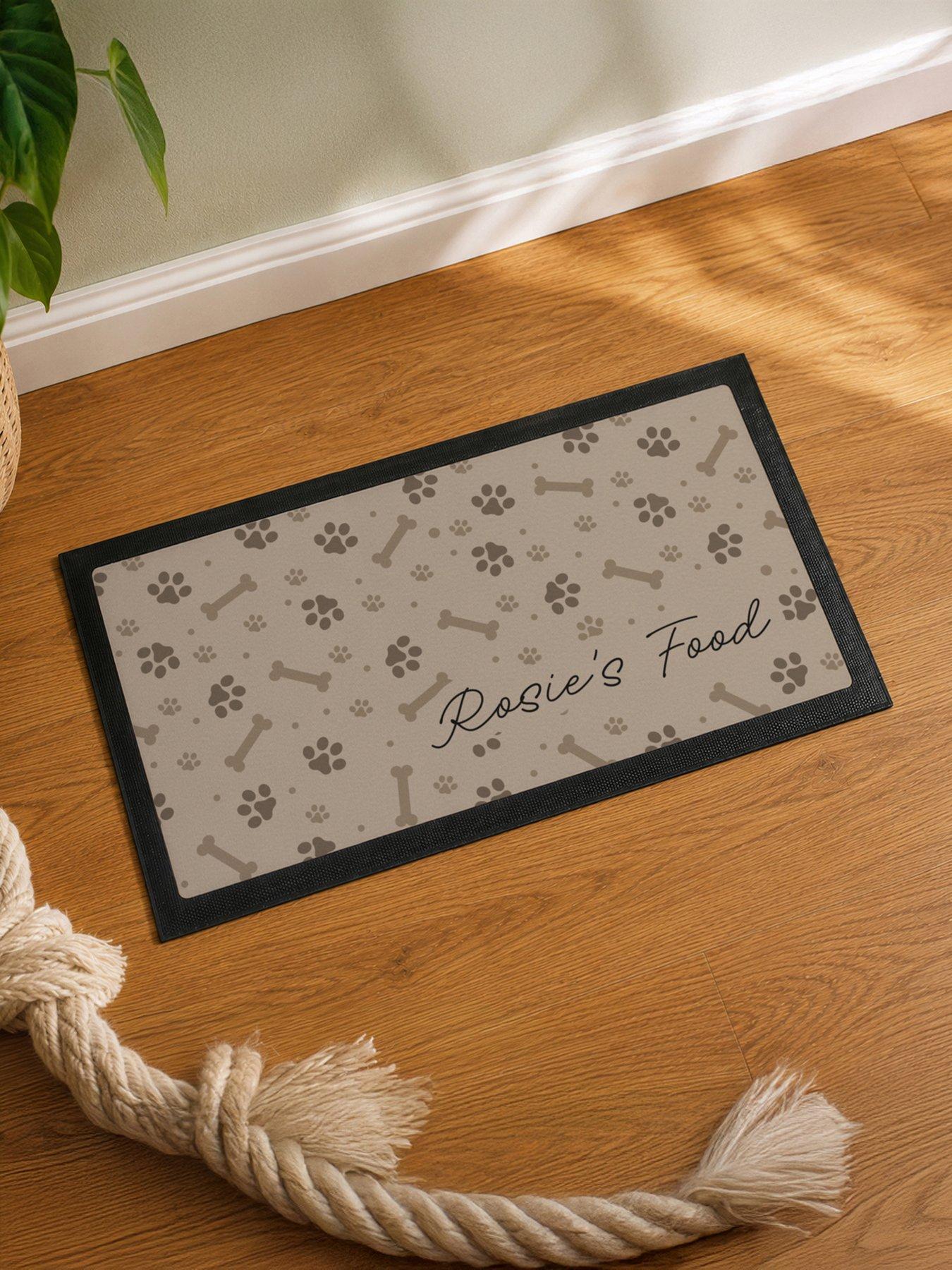 Image 4 of 4 of The Personalised Memento Company Personalised Brown Dogs Icons Pet Bowl Mat