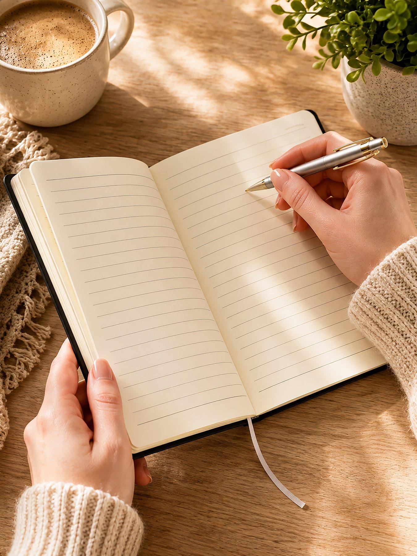 Image 4 of 4 of The Personalised Memento Company Personalised Starry Black Hardback Notebook