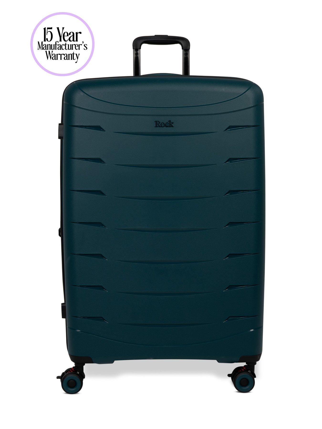 Image 2 of 7 of Rock Luggage Resilient Large Teal Suitcase