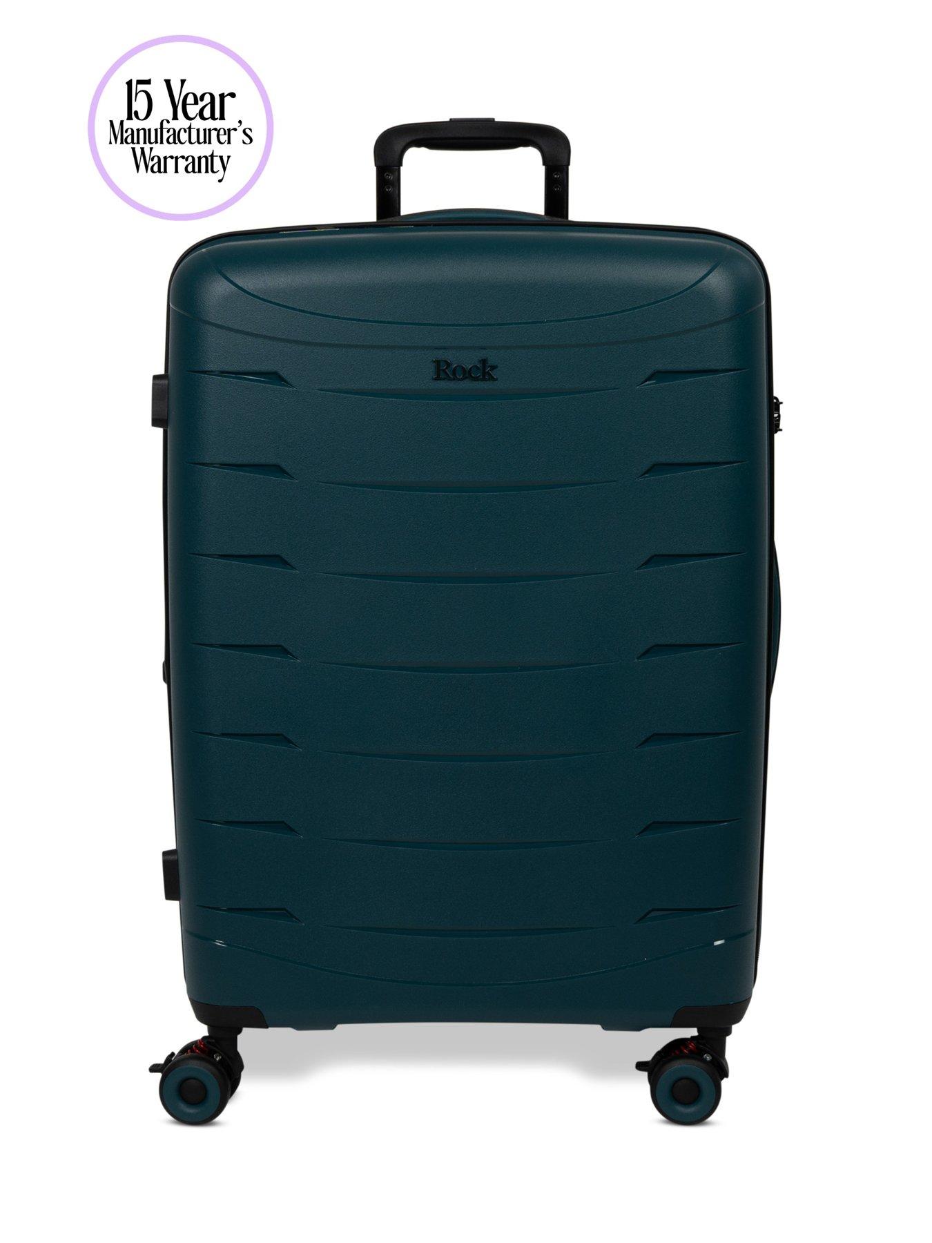 Image 2 of 7 of Rock Luggage Resilient Medium Teal Suitcase
