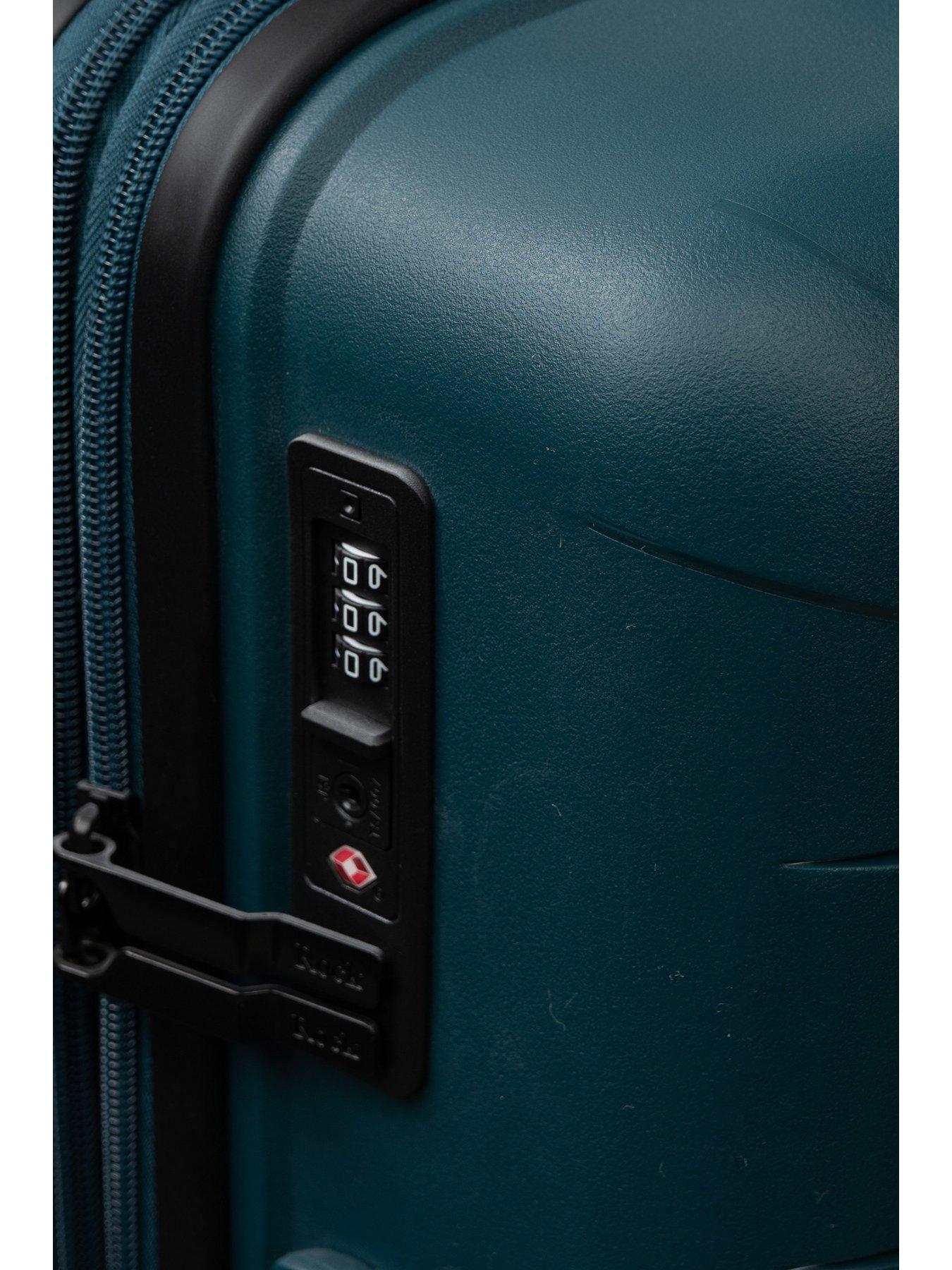 Image 5 of 7 of Rock Luggage Resilient 3pc Set Teal Suitcase