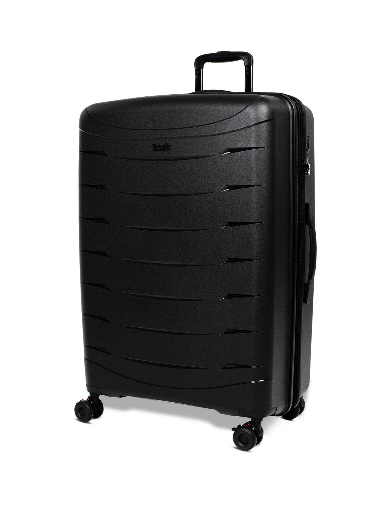 Image 1 of 7 of Rock Luggage Resilient Large Black Suitcase