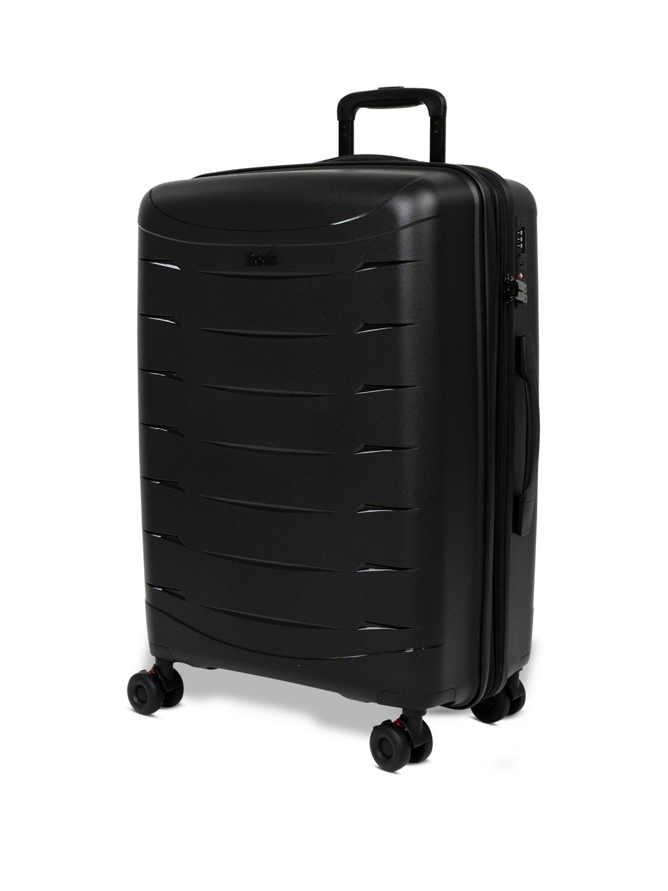 Image 1 of 7 of Rock Luggage Resilient Medium Black Suitcase