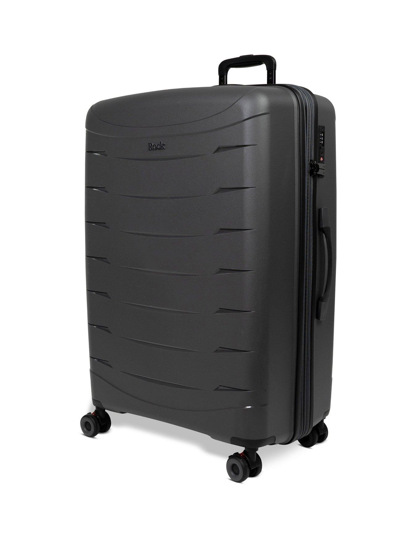 Image 1 of 7 of Rock Luggage Resilient Large Charcoal Suitcase