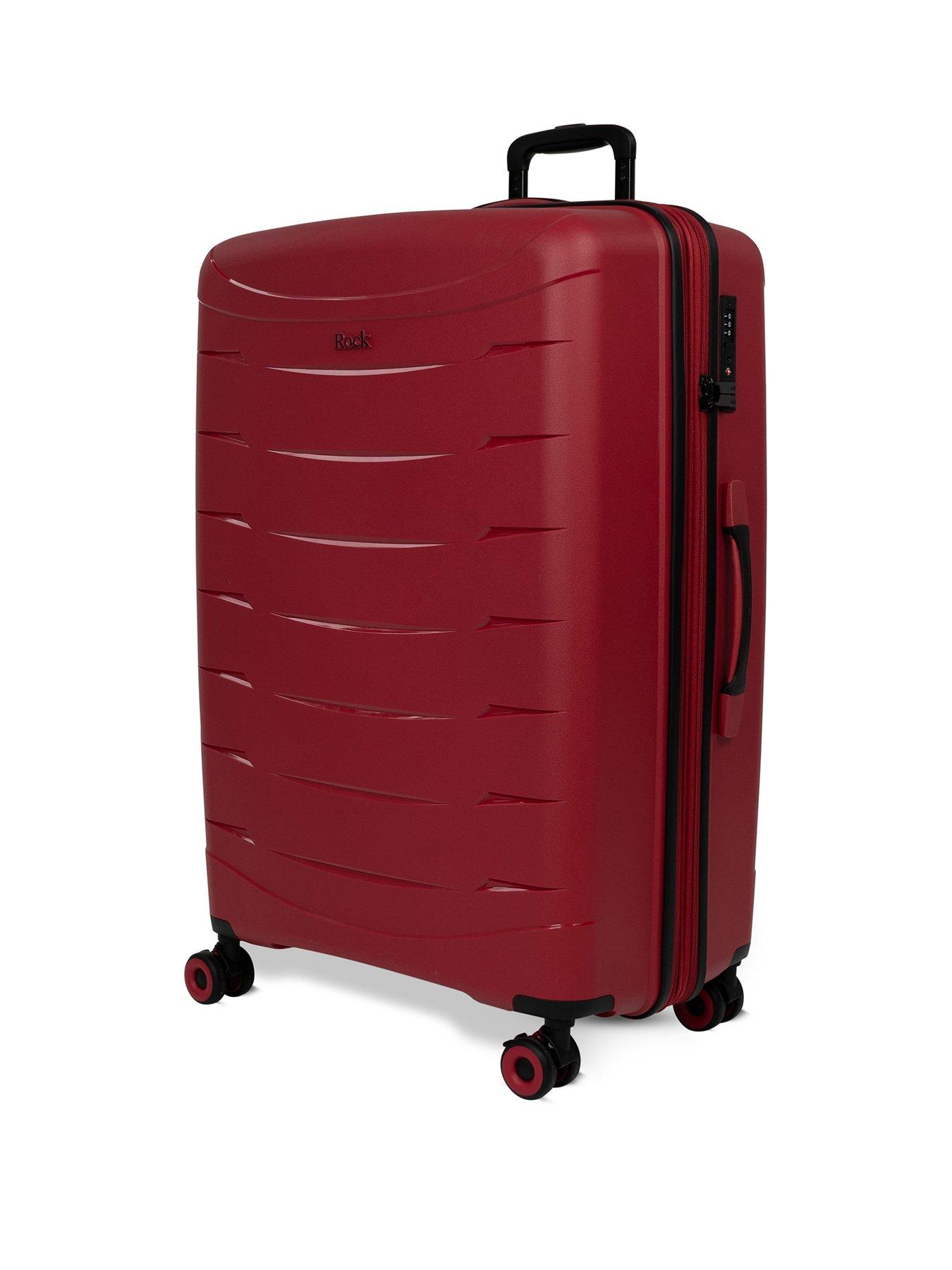 Image 1 of 7 of Rock Luggage Resilient Large Red Suitcase