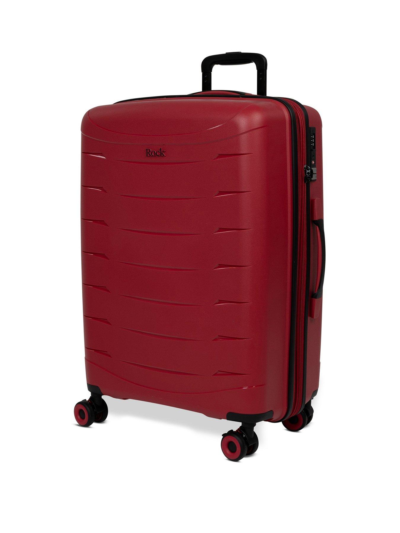 Image 1 of 7 of Rock Luggage Resilient Medium Red Suitcase