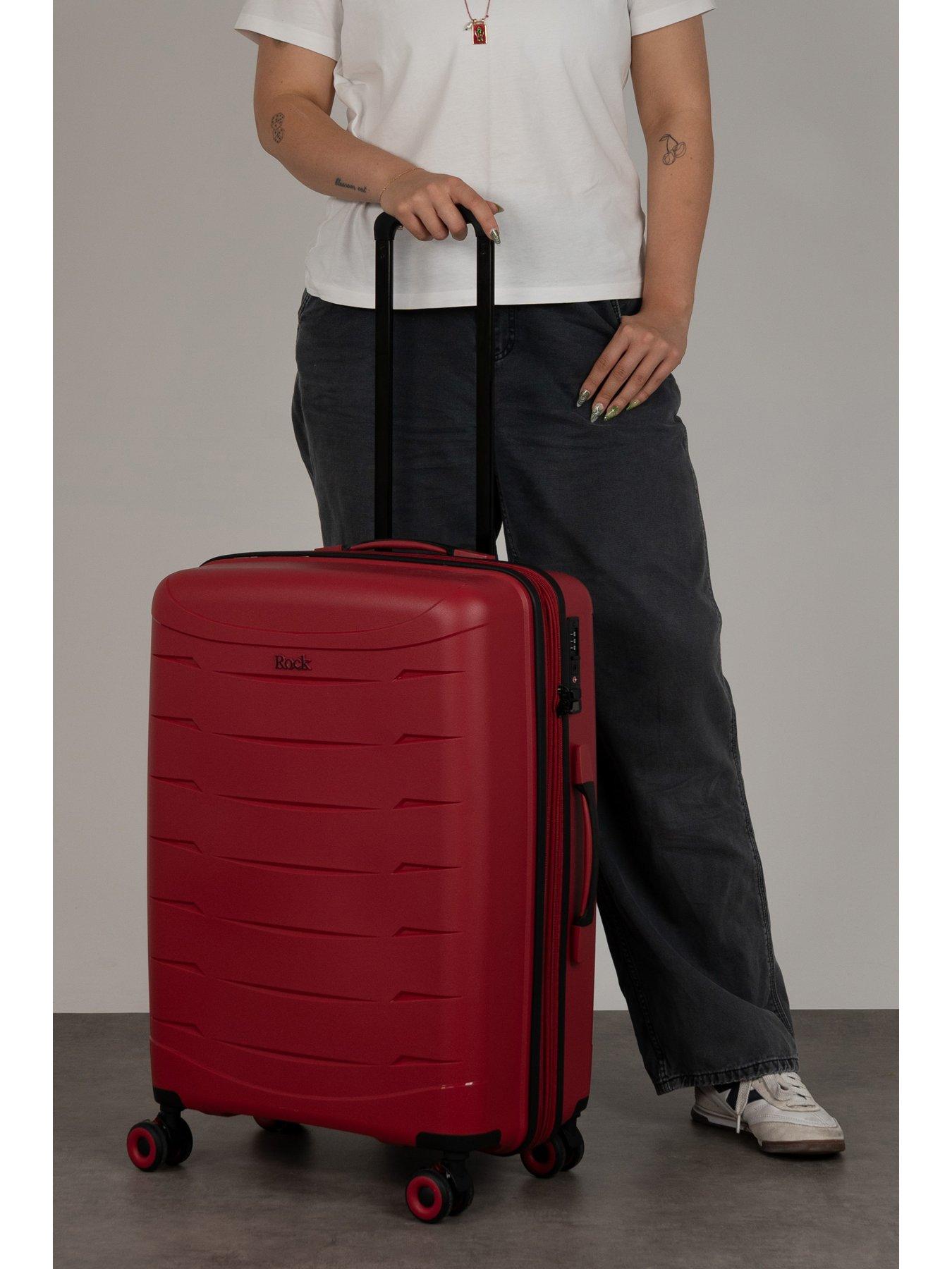 Image 7 of 7 of Rock Luggage Resilient Medium Red Suitcase