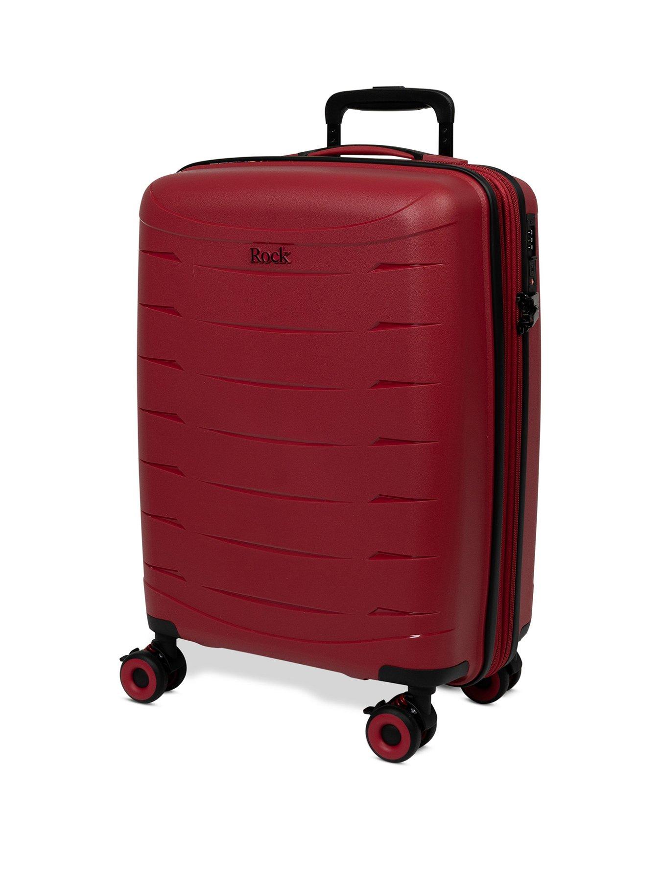 Image 1 of 7 of Rock Luggage Resilient Cabin Red Suitcase
