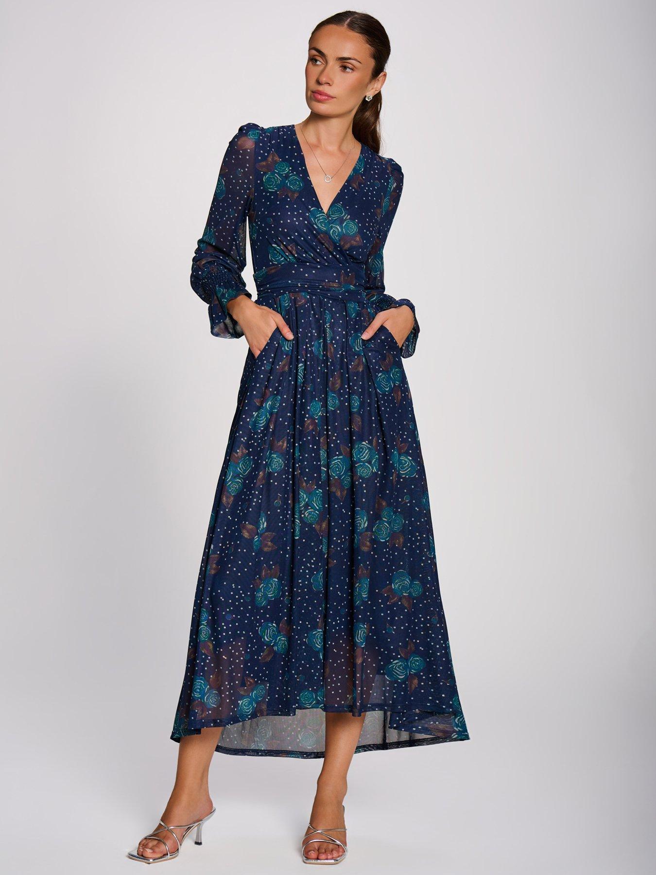 Image 2 of 7 of Jolie Moi Long Sleeve Maxi Mesh Dress