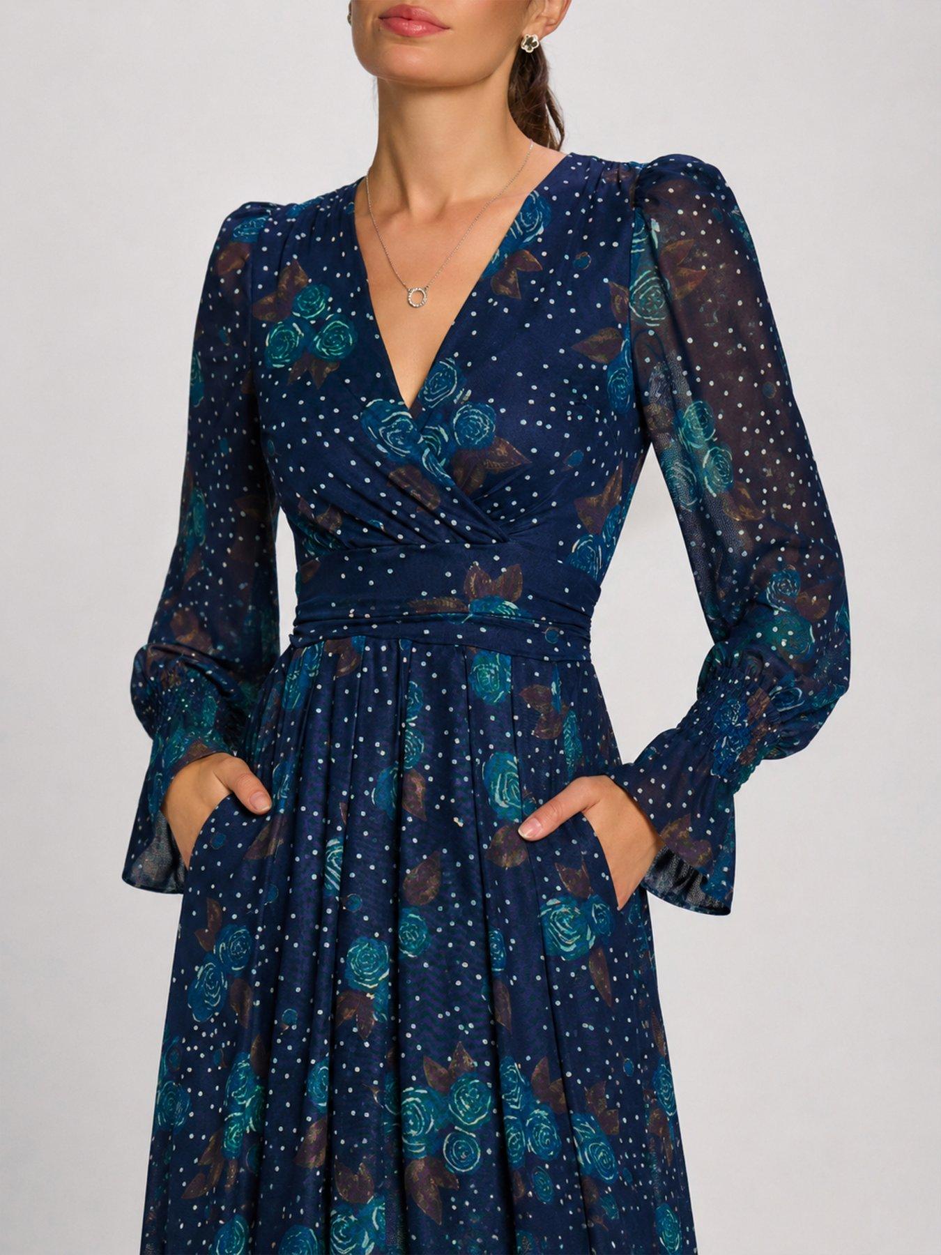 Image 3 of 7 of Jolie Moi Long Sleeve Maxi Mesh Dress