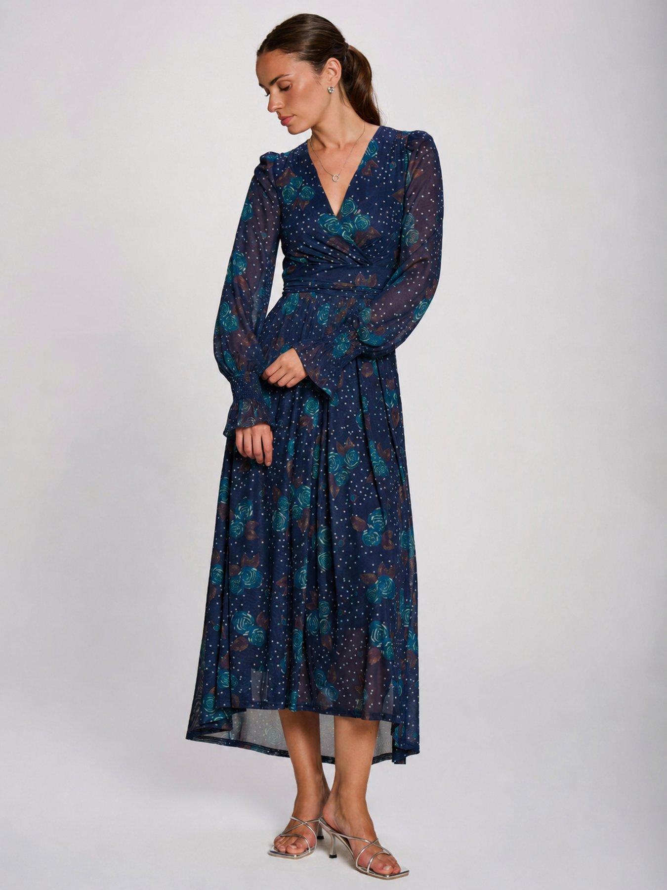 Image 4 of 7 of Jolie Moi Long Sleeve Maxi Mesh Dress