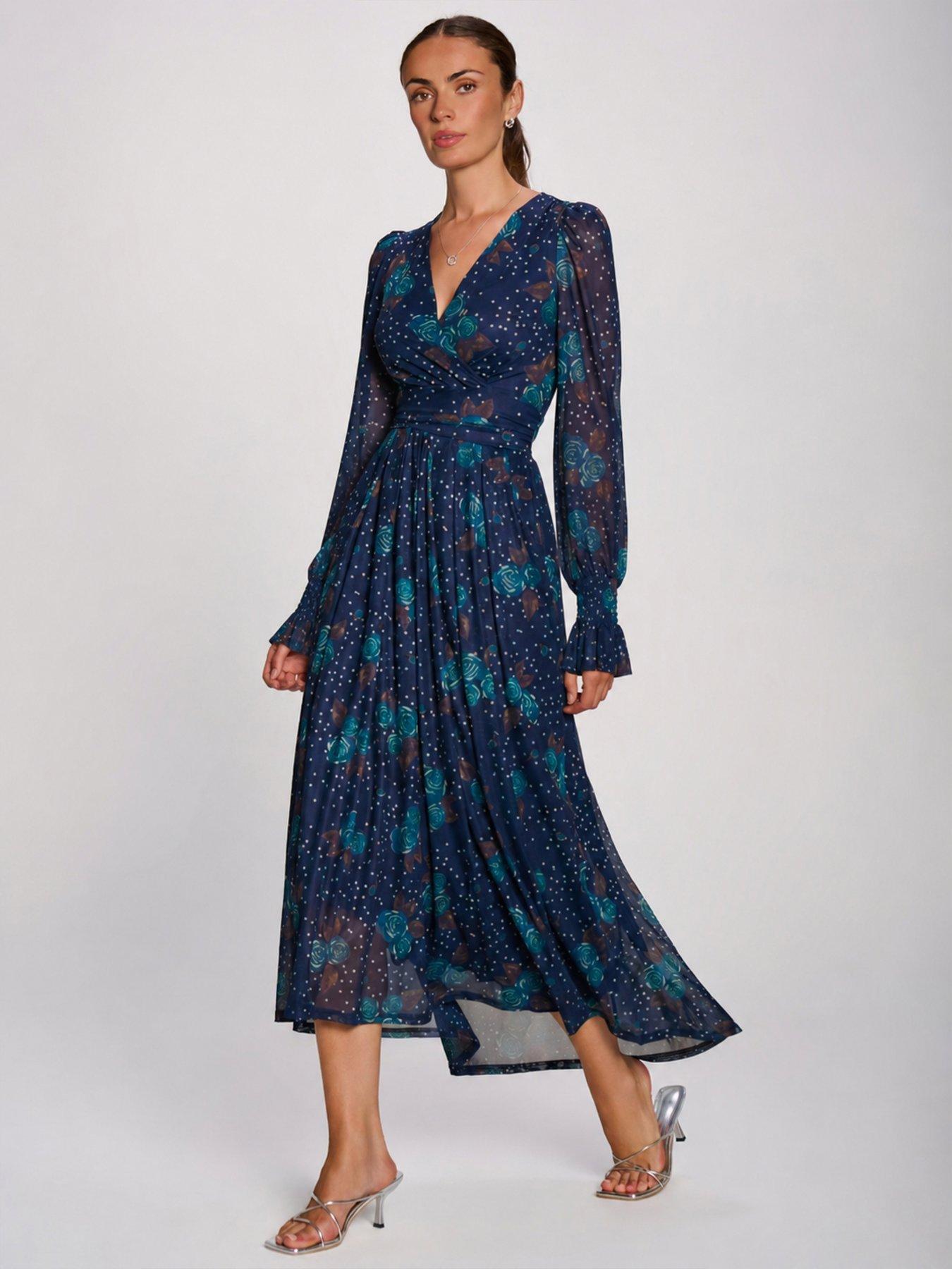 Image 7 of 7 of Jolie Moi Long Sleeve Maxi Mesh Dress