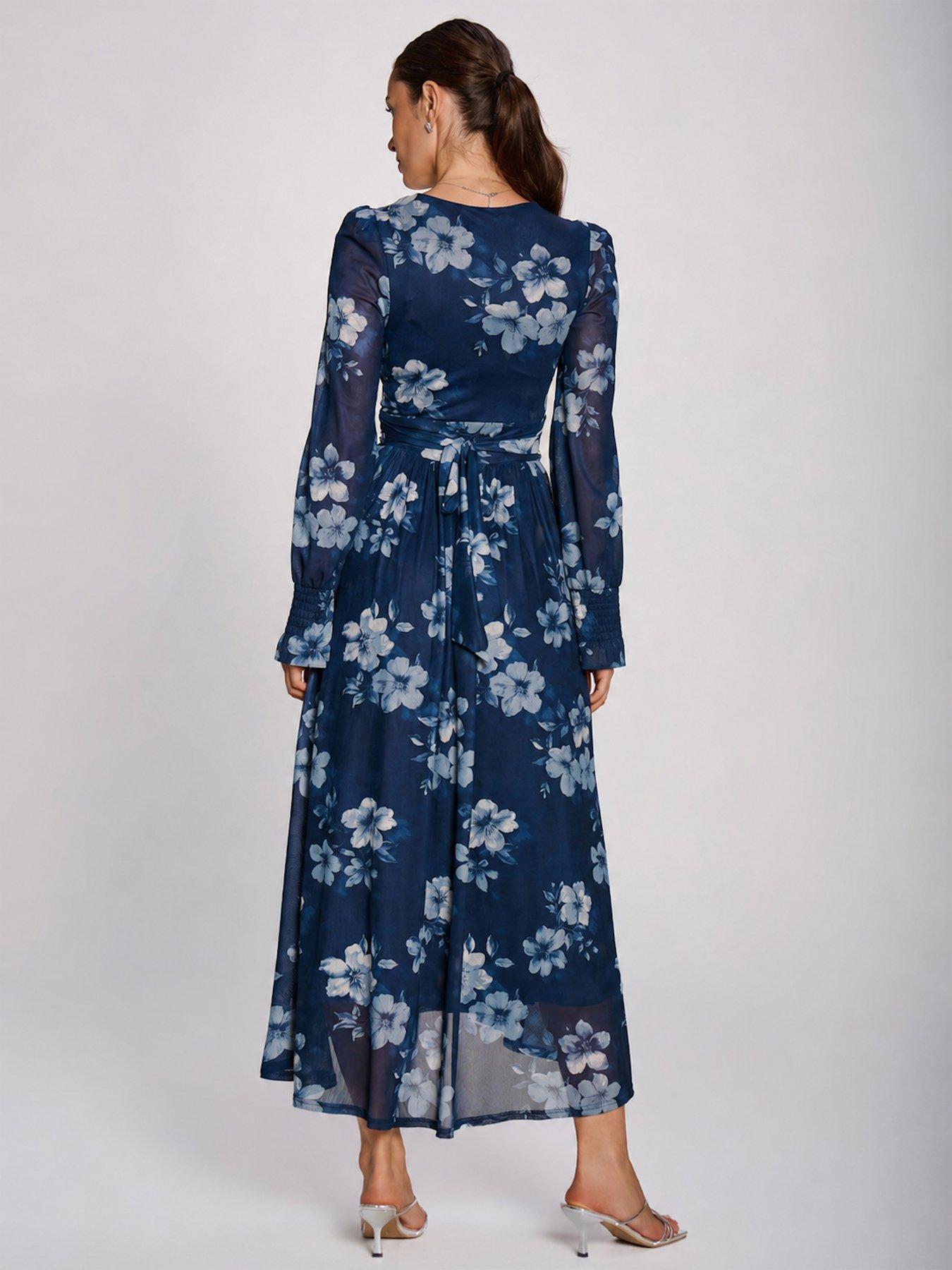 Image 2 of 7 of Jolie Moi Long Sleeve Maxi Mesh Dress