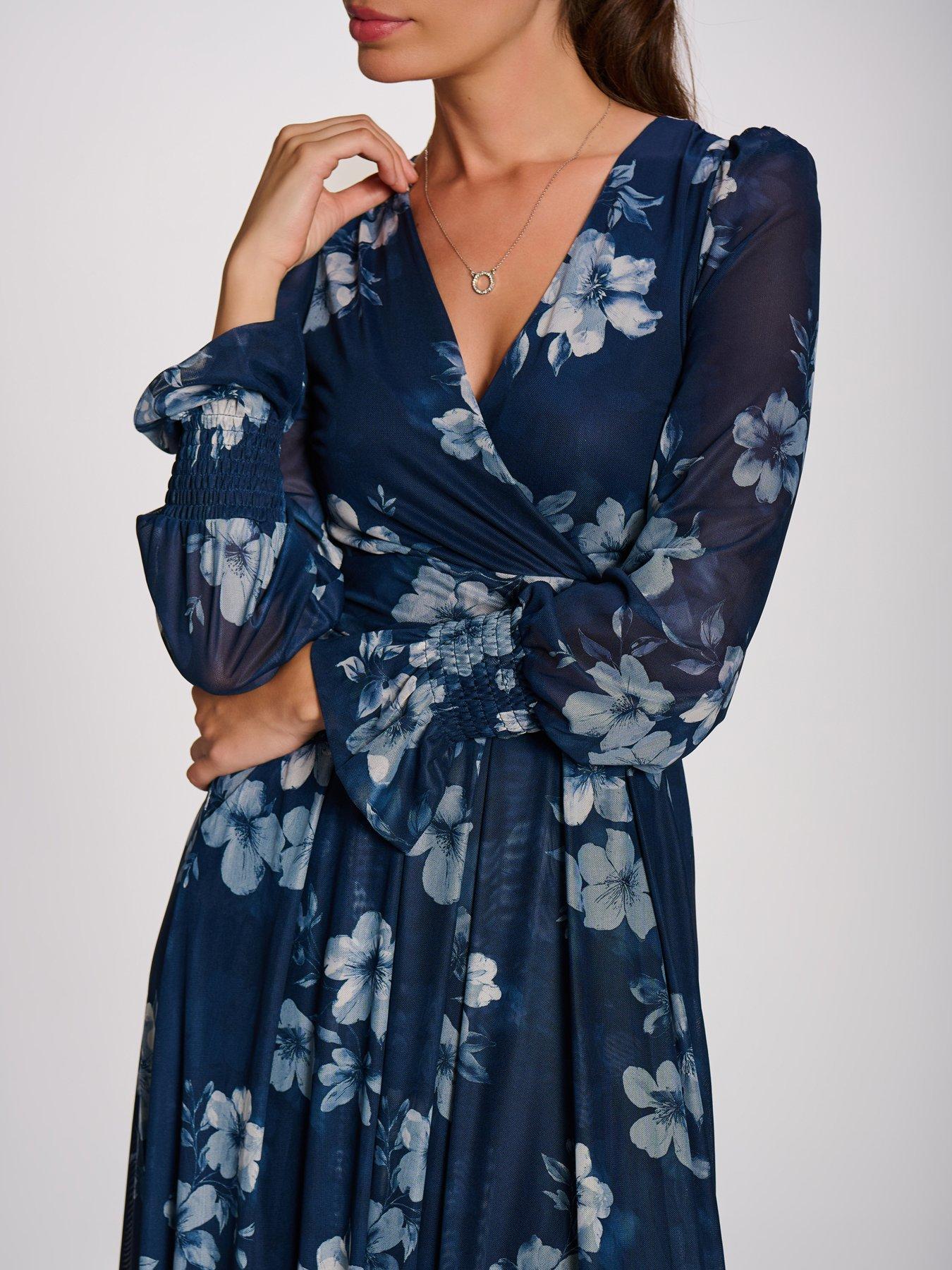Image 4 of 7 of Jolie Moi Long Sleeve Maxi Mesh Dress