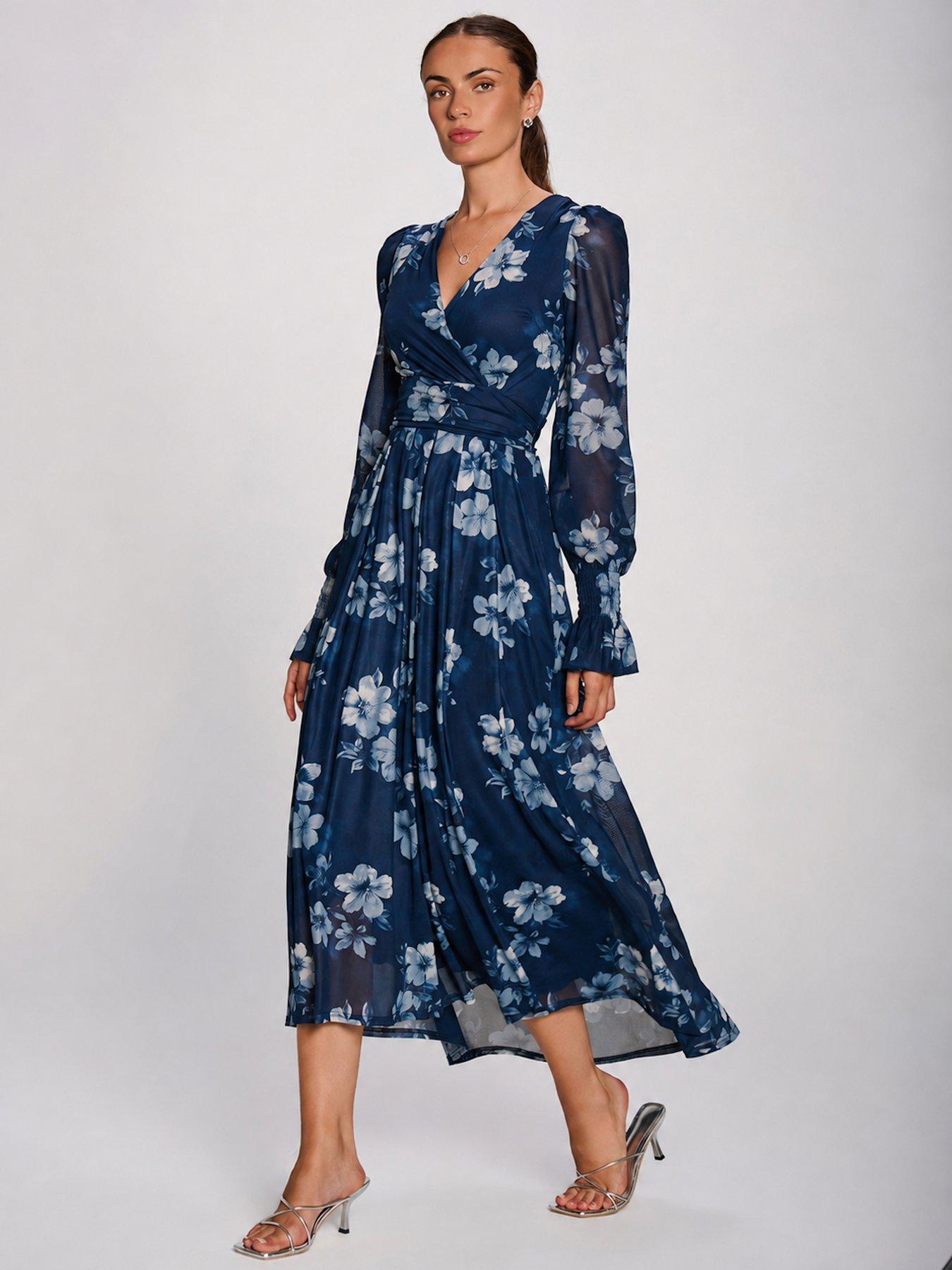 Image 5 of 7 of Jolie Moi Long Sleeve Maxi Mesh Dress