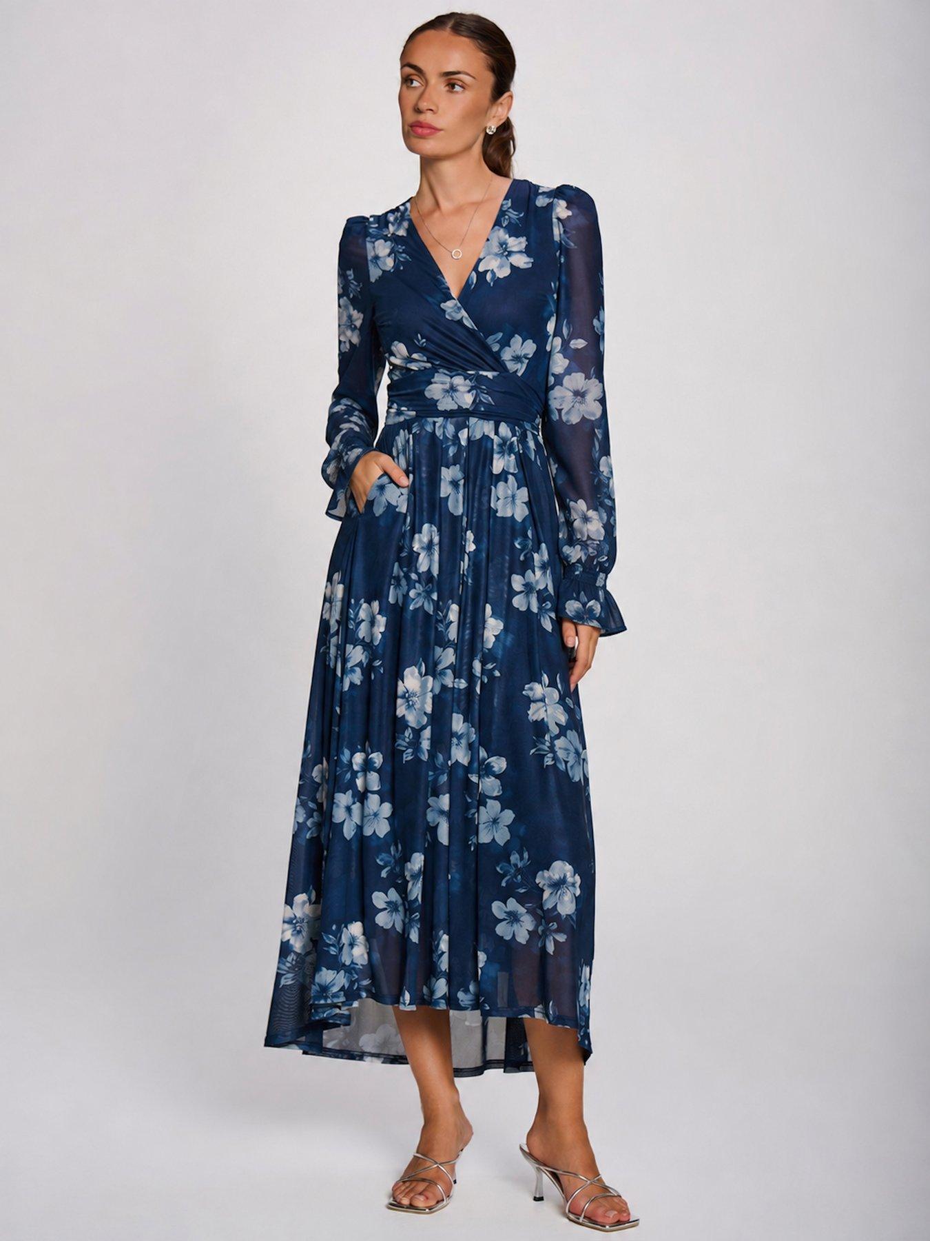 Image 7 of 7 of Jolie Moi Long Sleeve Maxi Mesh Dress