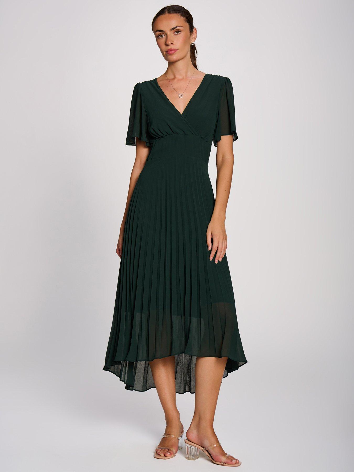 Image 1 of 7 of Jolie Moi Chiffon Pleated Maxi Dress