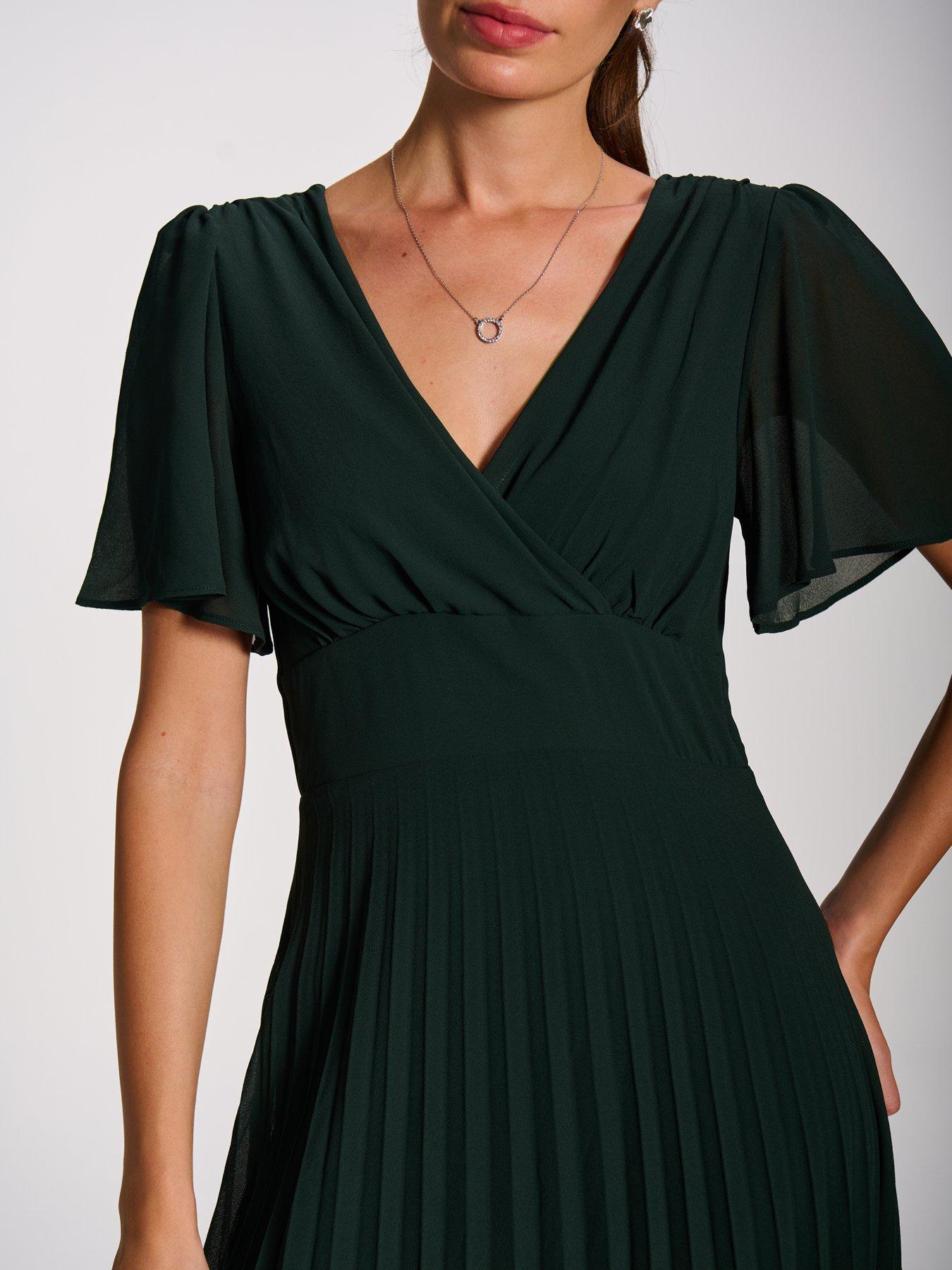 Image 4 of 7 of Jolie Moi Chiffon Pleated Maxi Dress