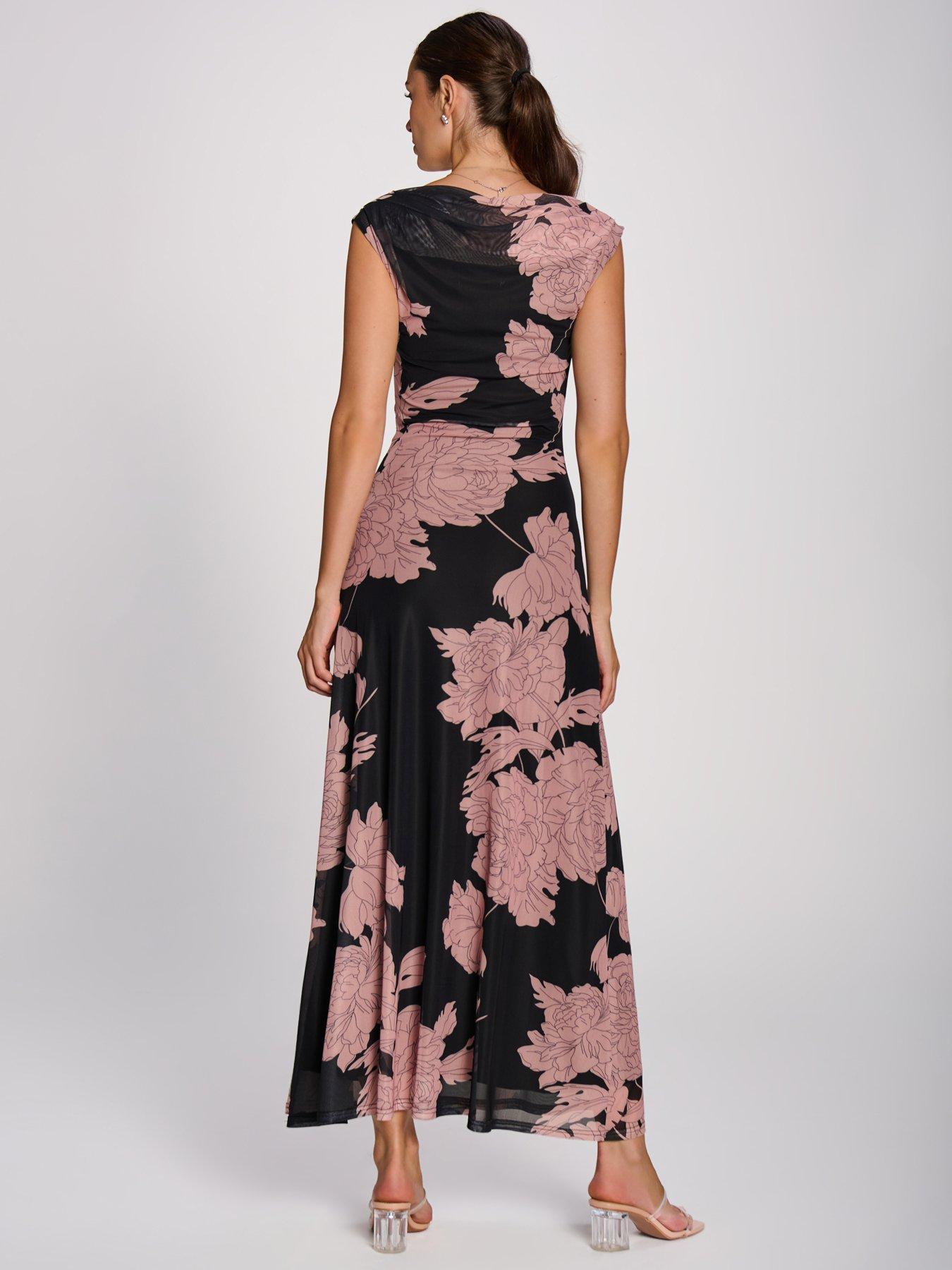 Image 2 of 7 of Jolie Moi Multiway Neckline Mesh Maxi Dress