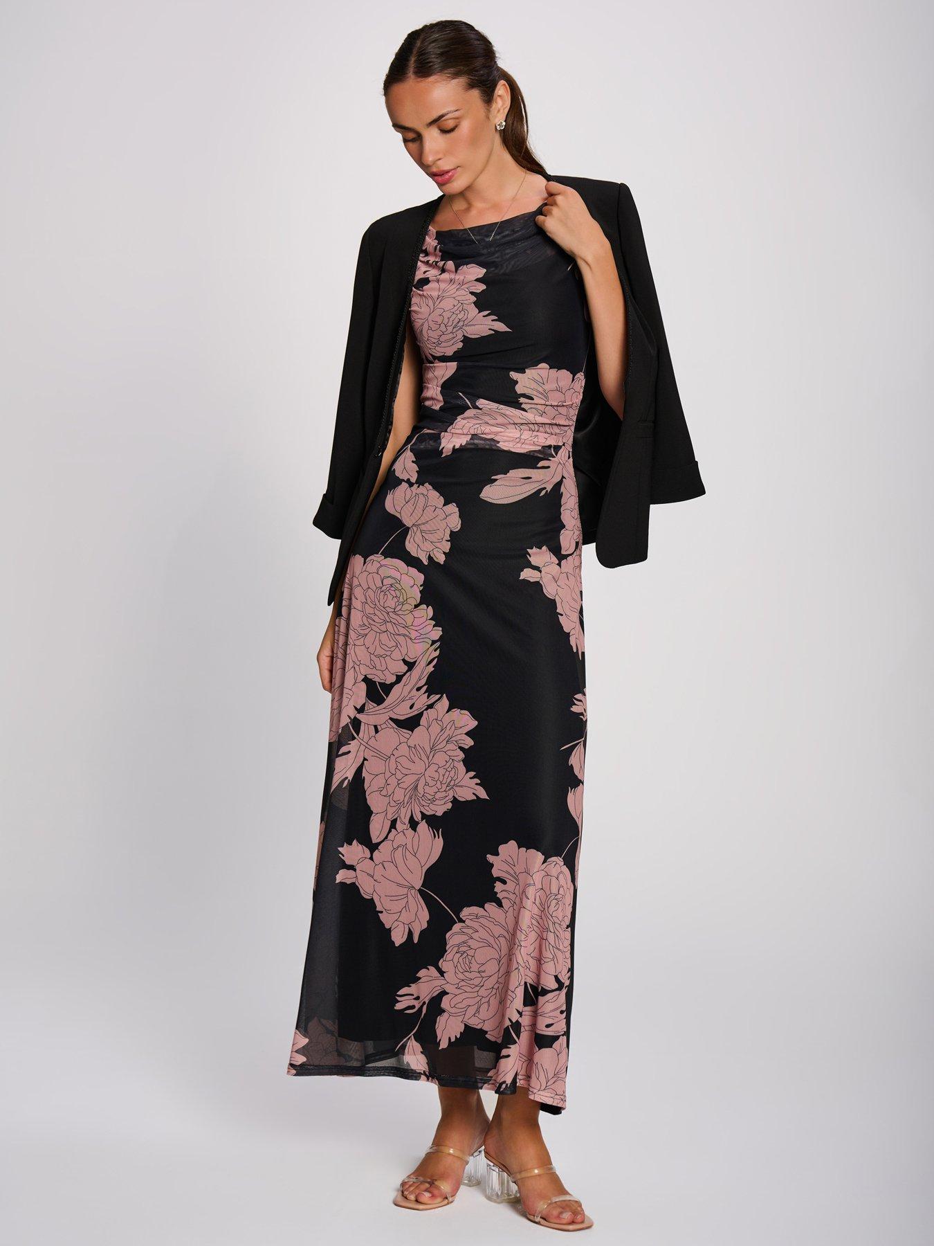 Image 3 of 7 of Jolie Moi Multiway Neckline Mesh Maxi Dress