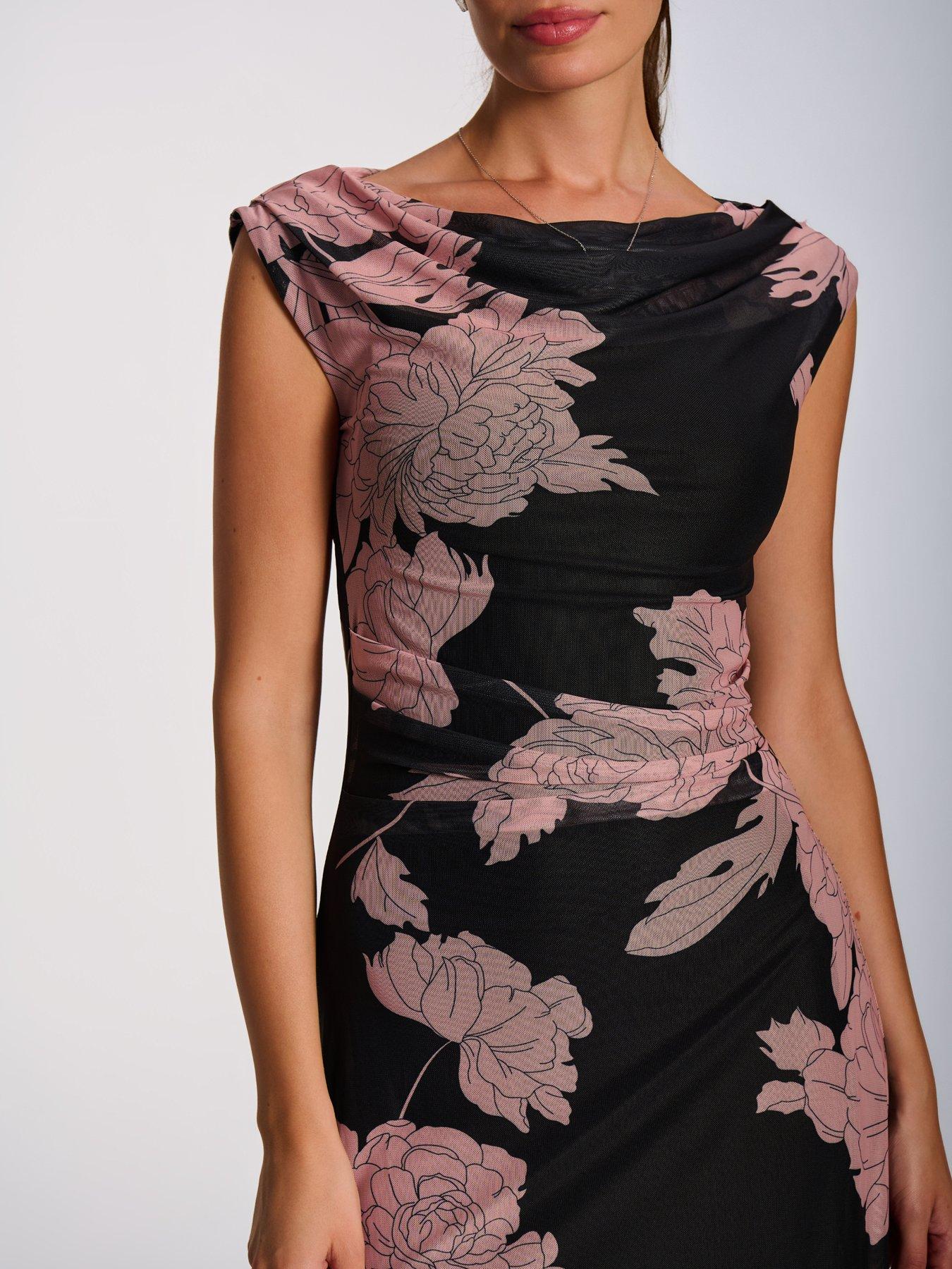Image 4 of 7 of Jolie Moi Multiway Neckline Mesh Maxi Dress
