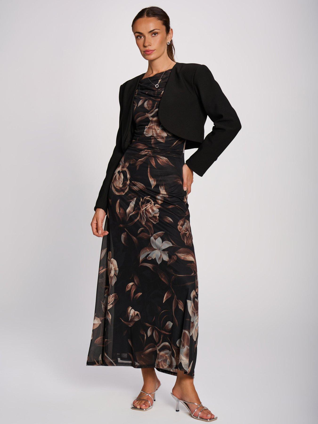 Image 4 of 6 of Jolie Moi Multiway Neckline Mesh Maxi Dress