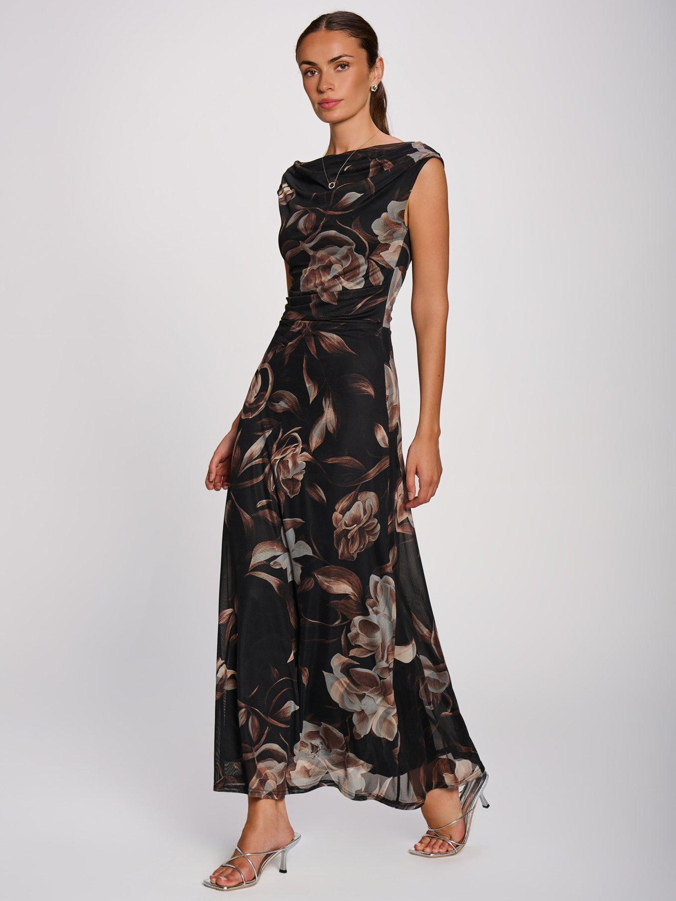 Image 5 of 6 of Jolie Moi Multiway Neckline Mesh Maxi Dress
