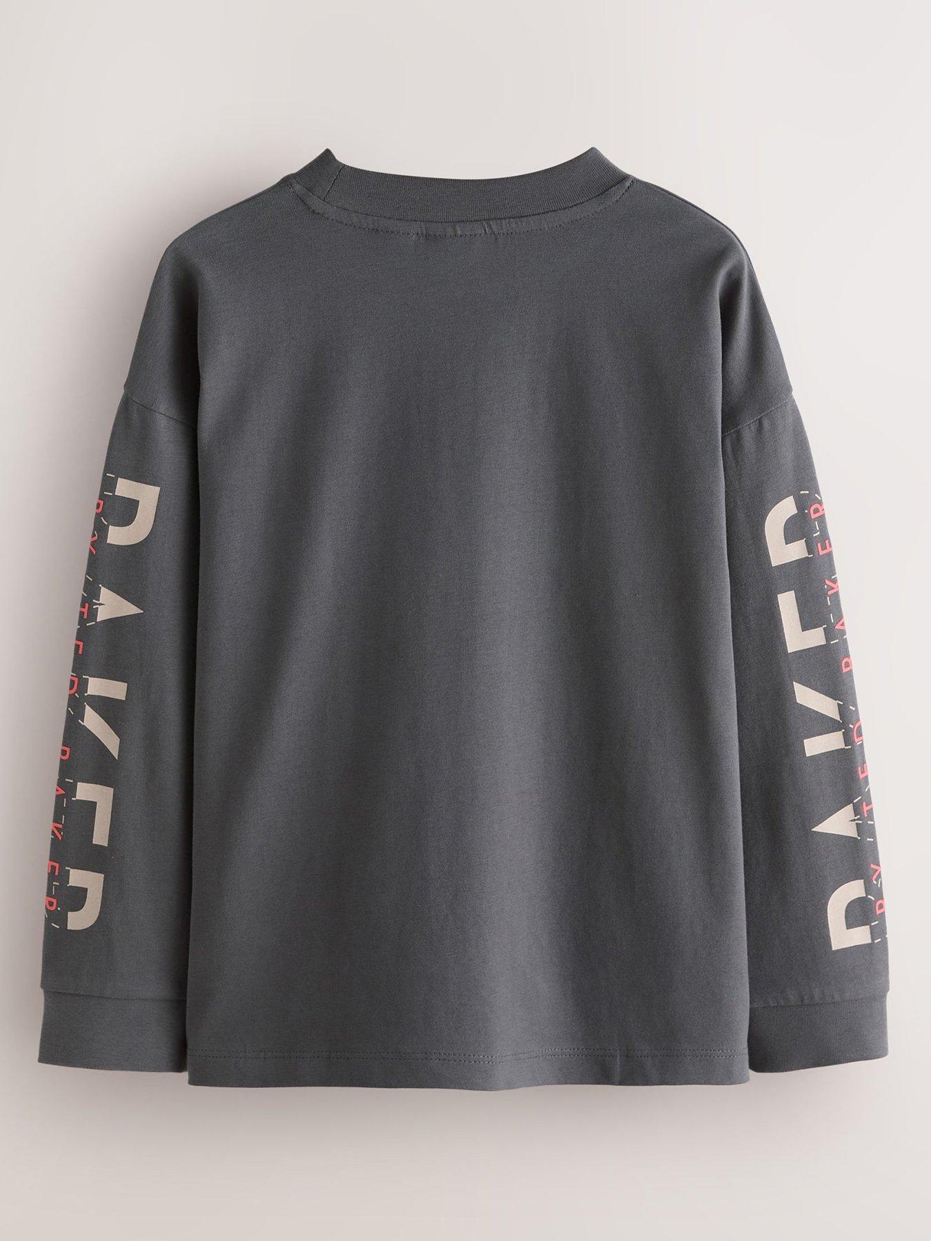 Image 2 of 6 of Ted Baker Boys Stone/red/charcoal 3 Pack Long Sleeve Graphic T-shirts - Multi