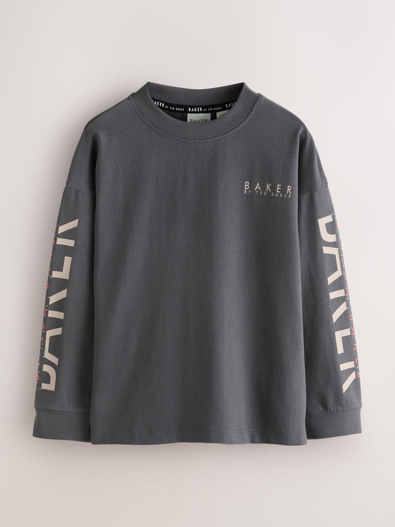 Image 6 of 6 of Ted Baker Boys Stone/red/charcoal 3 Pack Long Sleeve Graphic T-shirts - Multi