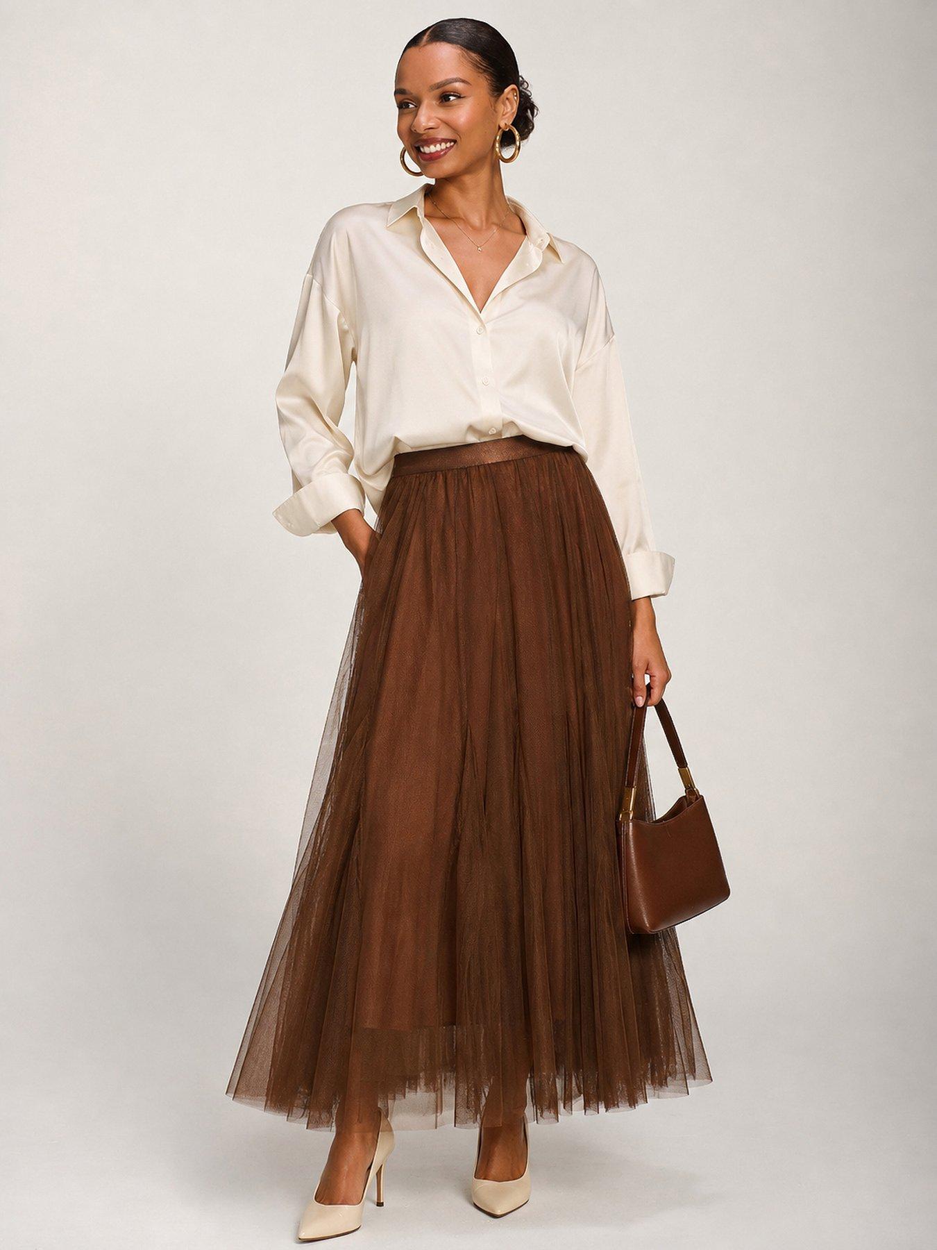 Jolie Moi Tulle Godet maxi Skirt