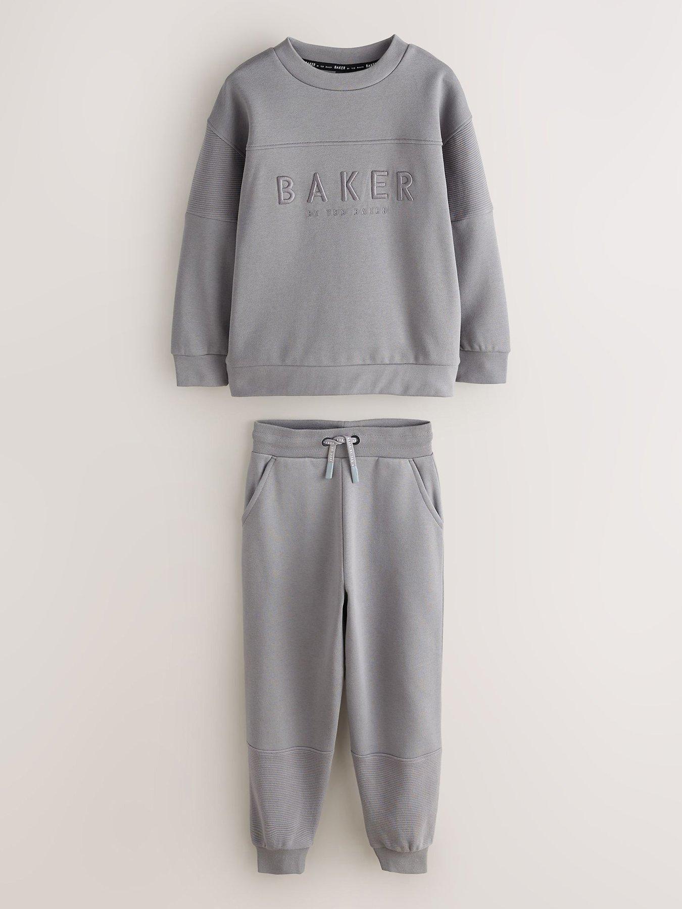 Image 2 of 7 of Ted Baker Boys Baker Embroidered Logo Drawcord Tracksuit Set - Grey